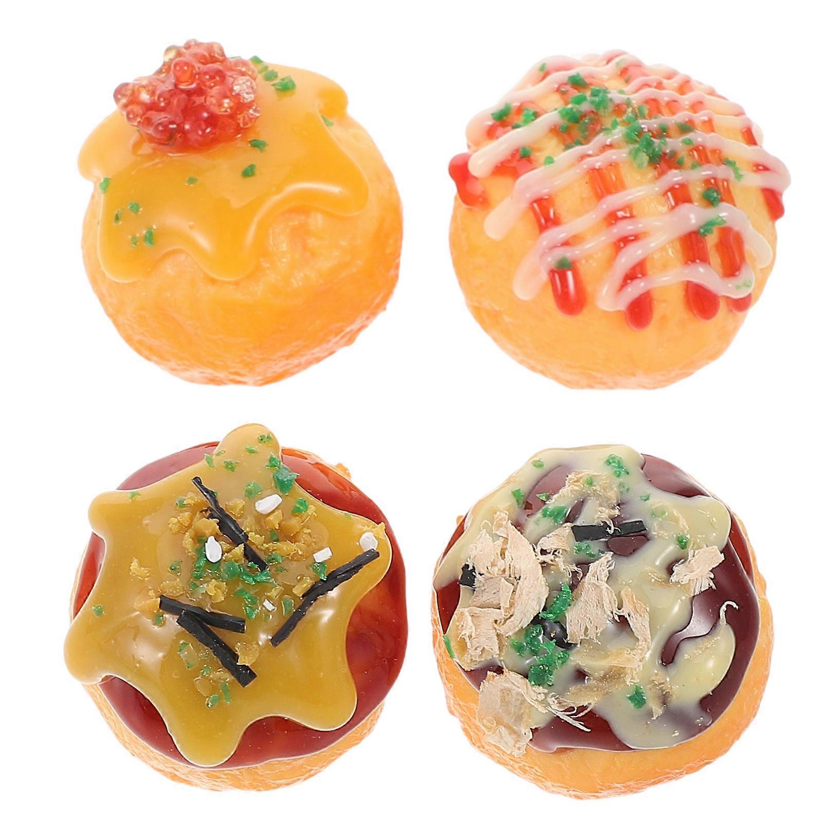 High Simulation Food Model for Home Use 4Pcs PVC Japanese Snack Toy