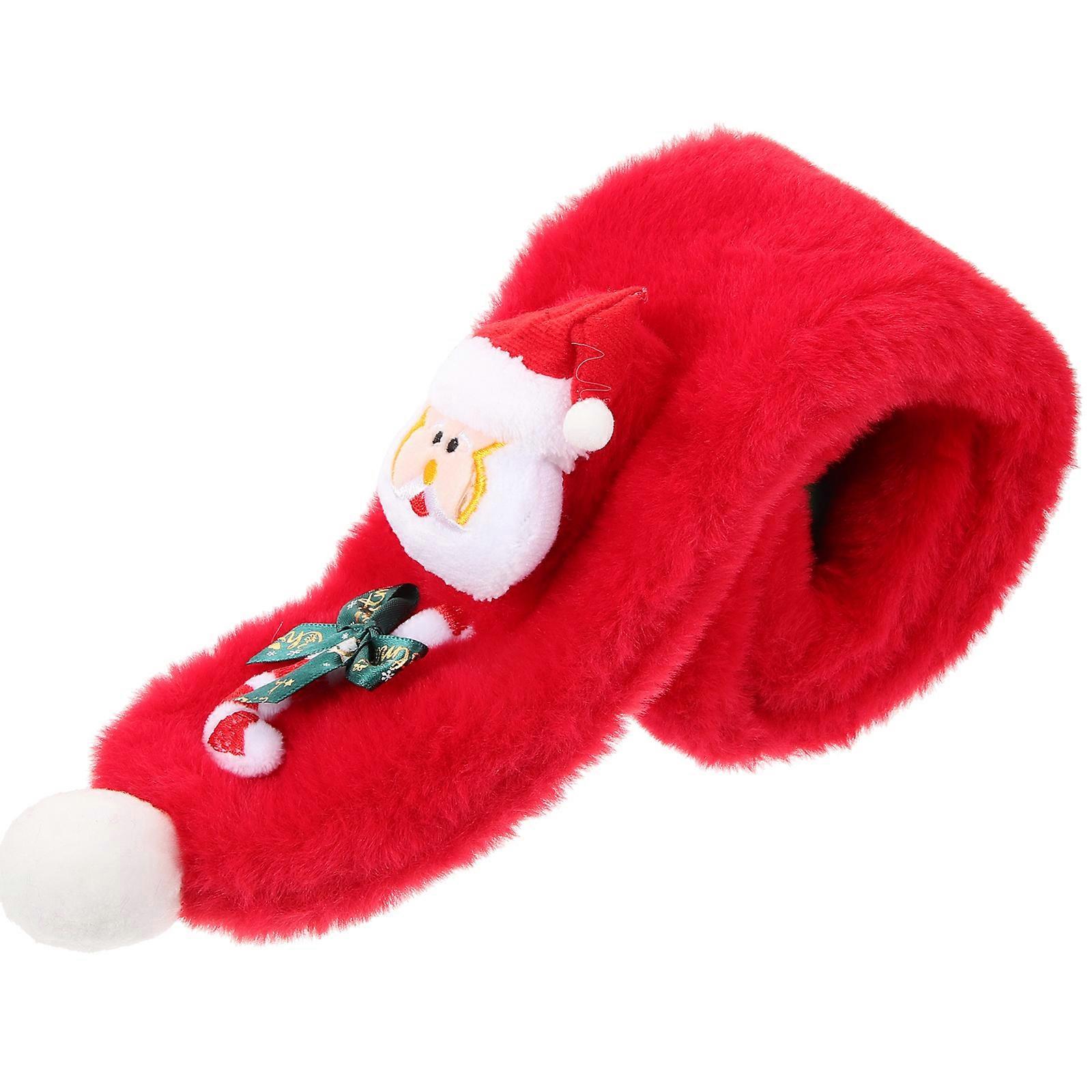 Kids Cotton scarf Christmas Themed Red 2pcs Set Warm scarf for Holiday Decor with Hair Tie