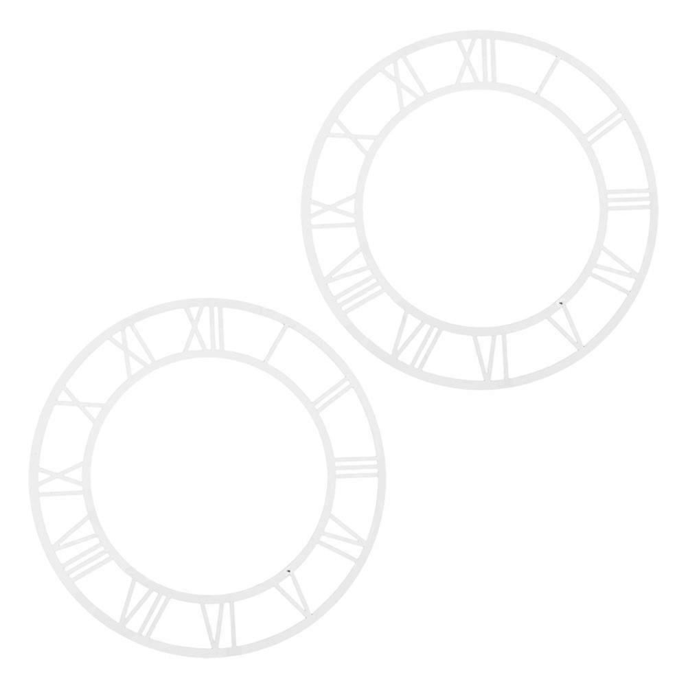 Roman Numeral Wall Clock Stickers – 2pcs Round Acrylic Mirror Decals with Strong Adhesive for Lobby and Entryway Decoration