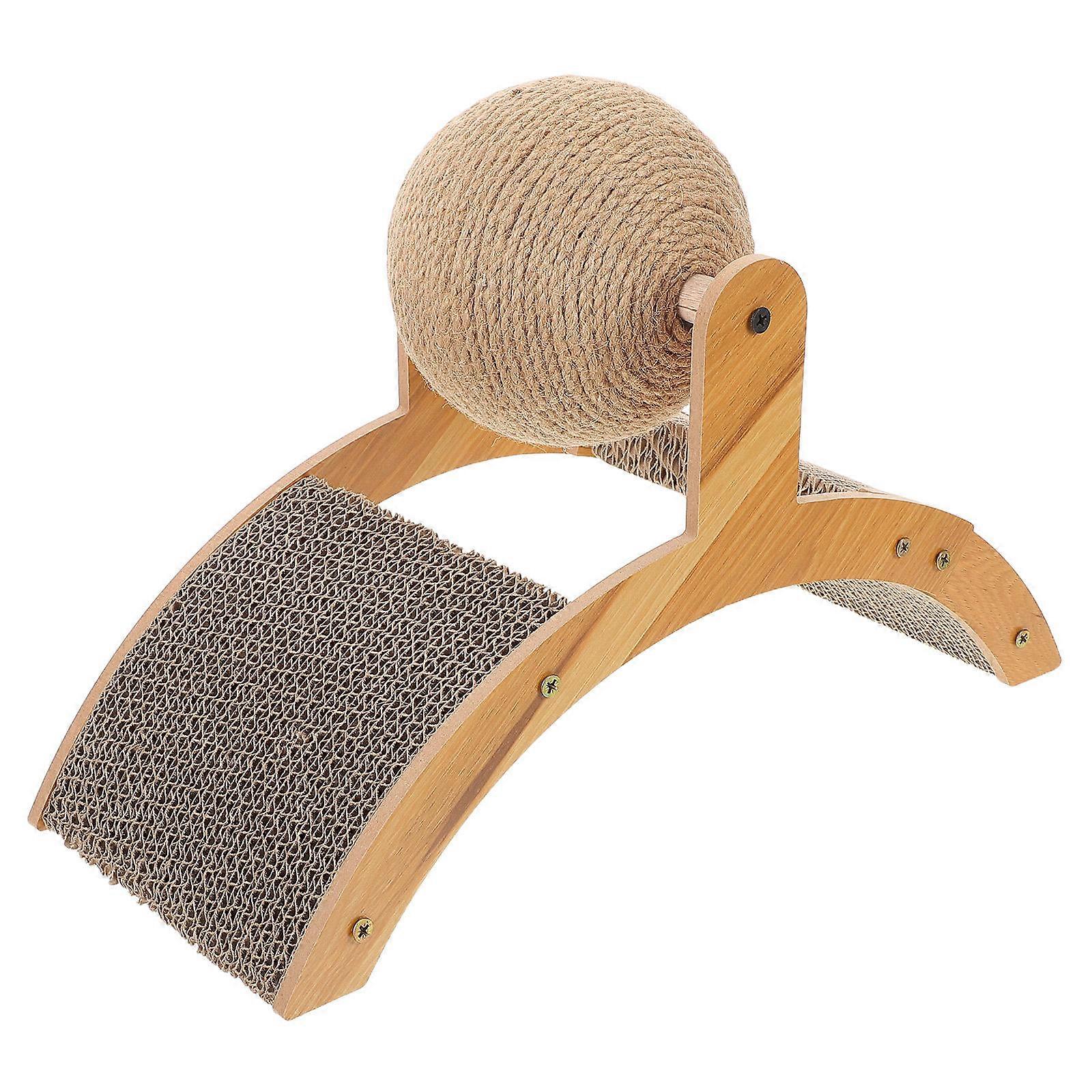 Cat Scratching Post Vertical Sisal Balls Interactive Ferris Wheel Durable Wear Resistant Space Saving Claw Maintenance Boredom Relief for Indoor Cats