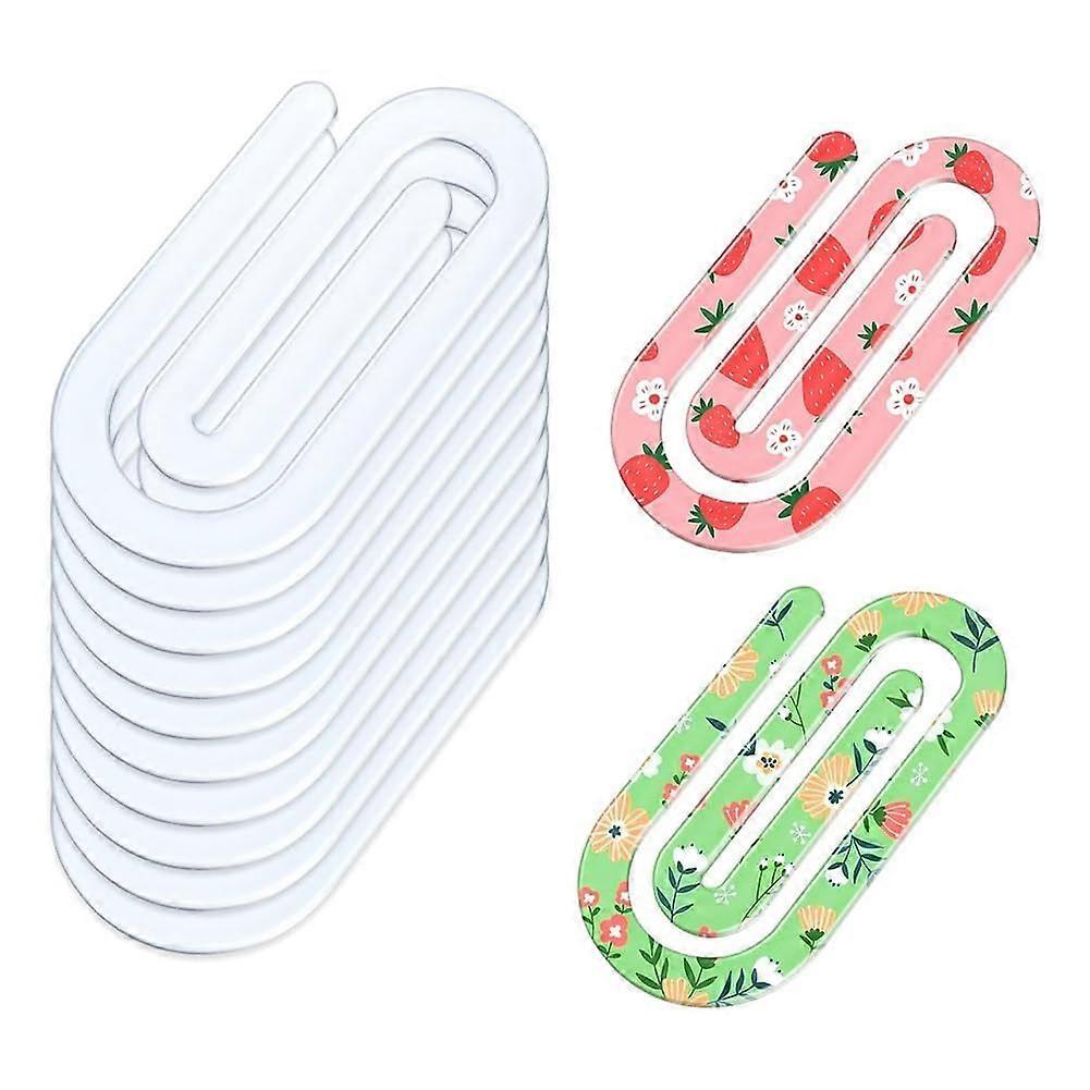 10 Pack Sublimation Acrylic Paper Clips Jumbo Size for DIY Projects, Office and School Use