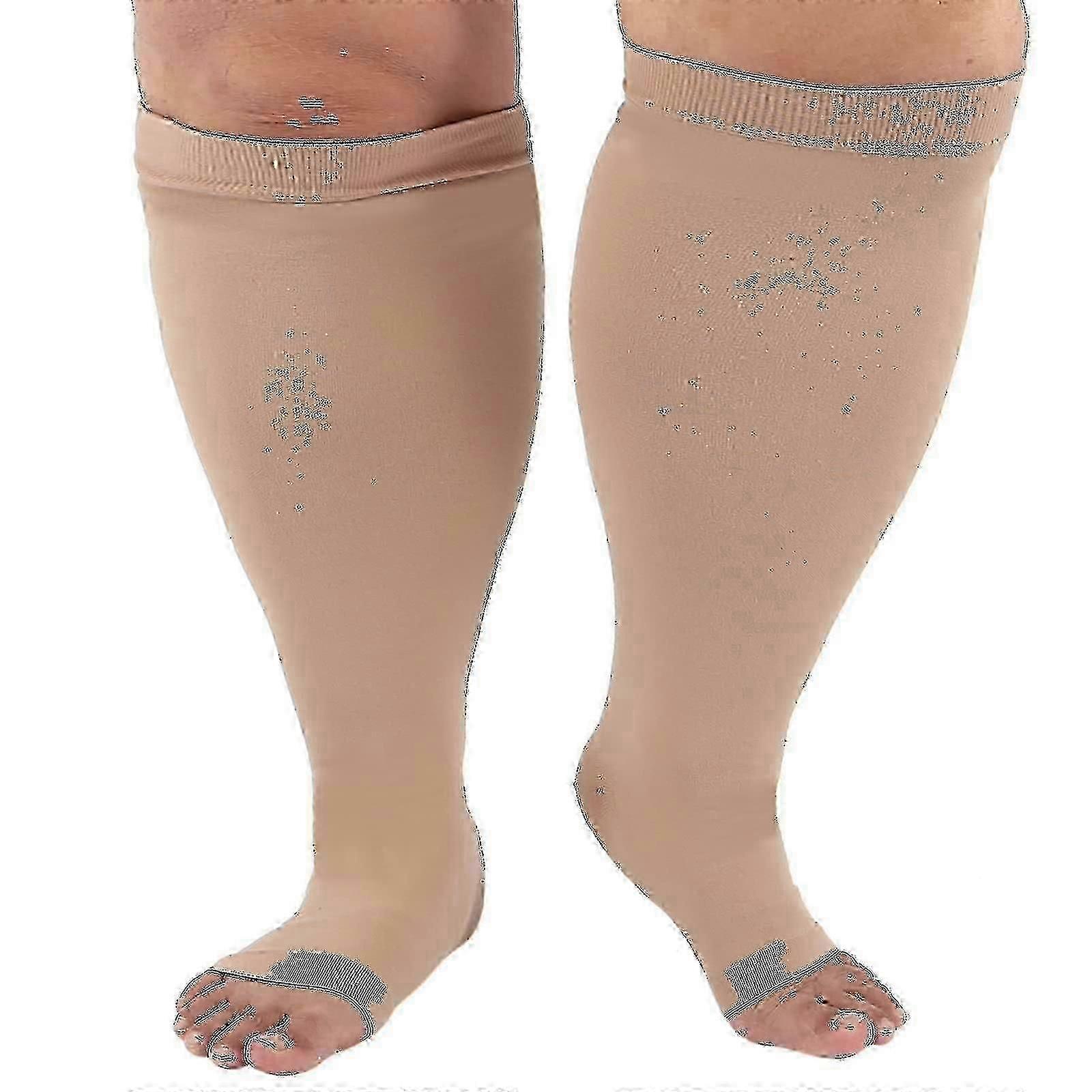 Calza a compressione per uomo e donna, calze a compressione taglie forti polpaccio largo, calze da volo a ginocchio alto souvd a compressione medica