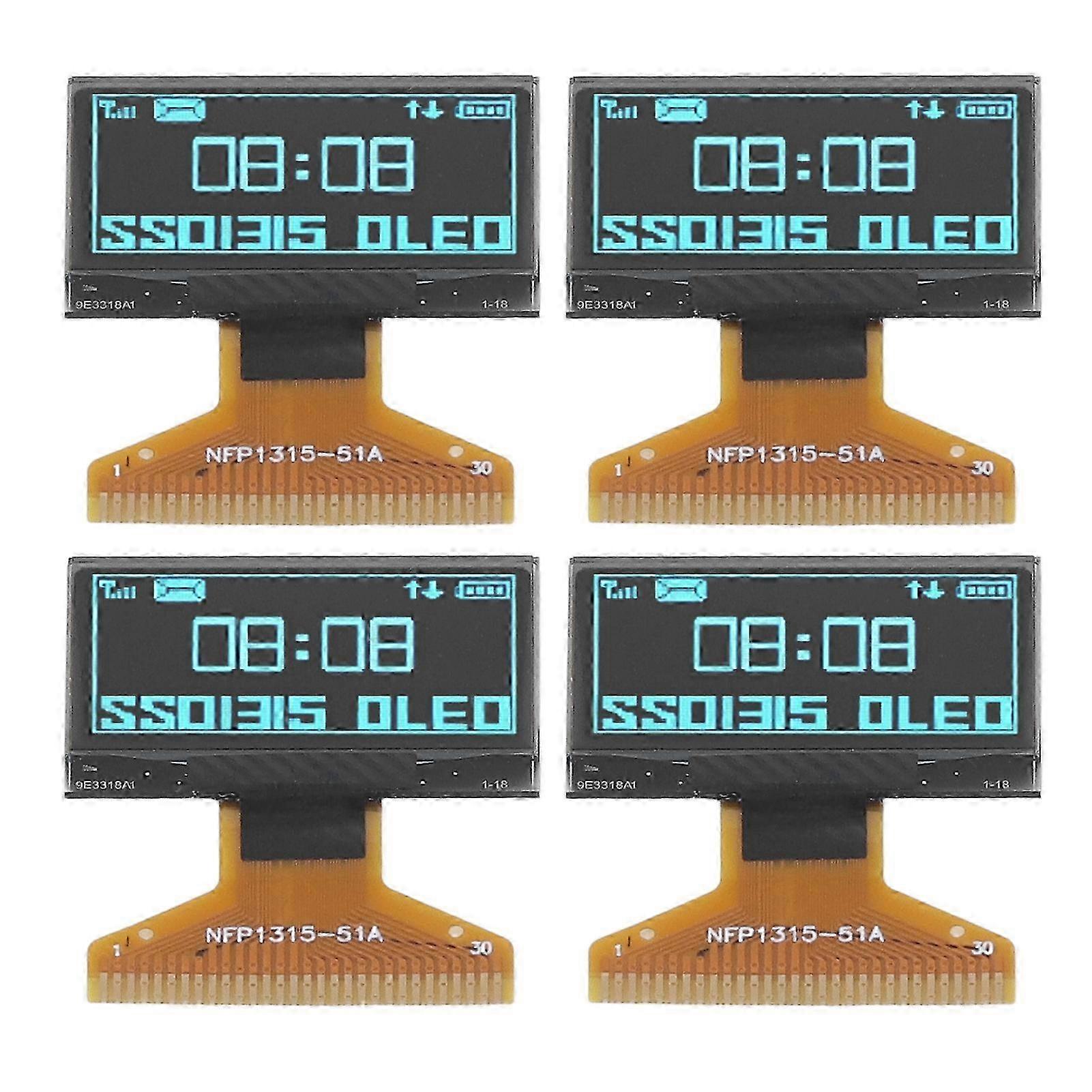 4Pcs LCD-Display-Modul Dünne Kunststoffschicht 128 x 64 kleines 30PIN Display-Modul 0,96 Zoll blauer Bildschirm