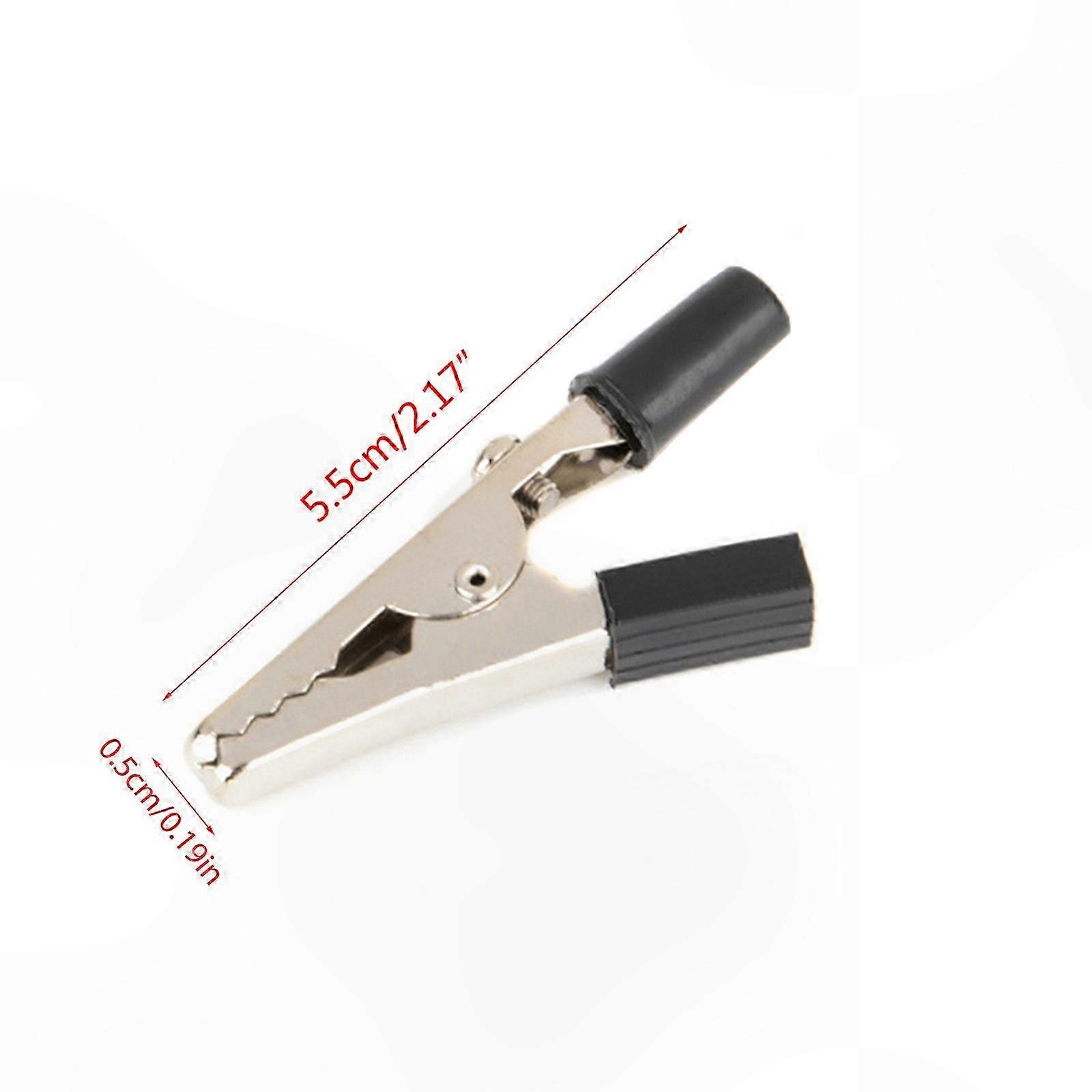 Electrical Battery Clamp Metal Alligator Clips Connector Charging Clip Handle with Banana Jack Socket Rust-proof Red