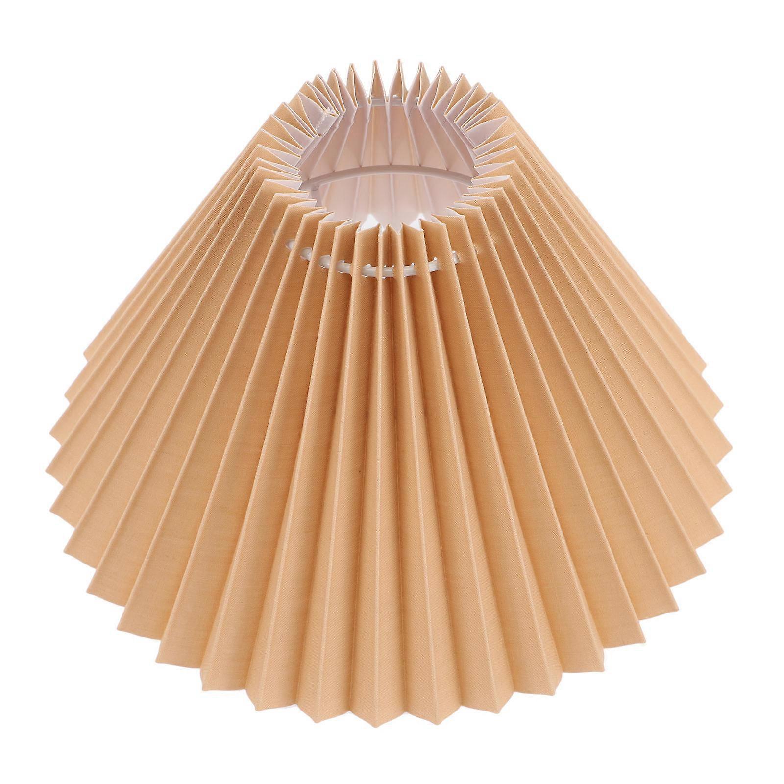 Small Pleated Lampshade E27 Light Socket Protective Cover Round Shape 1Pack For Bedroom And Study