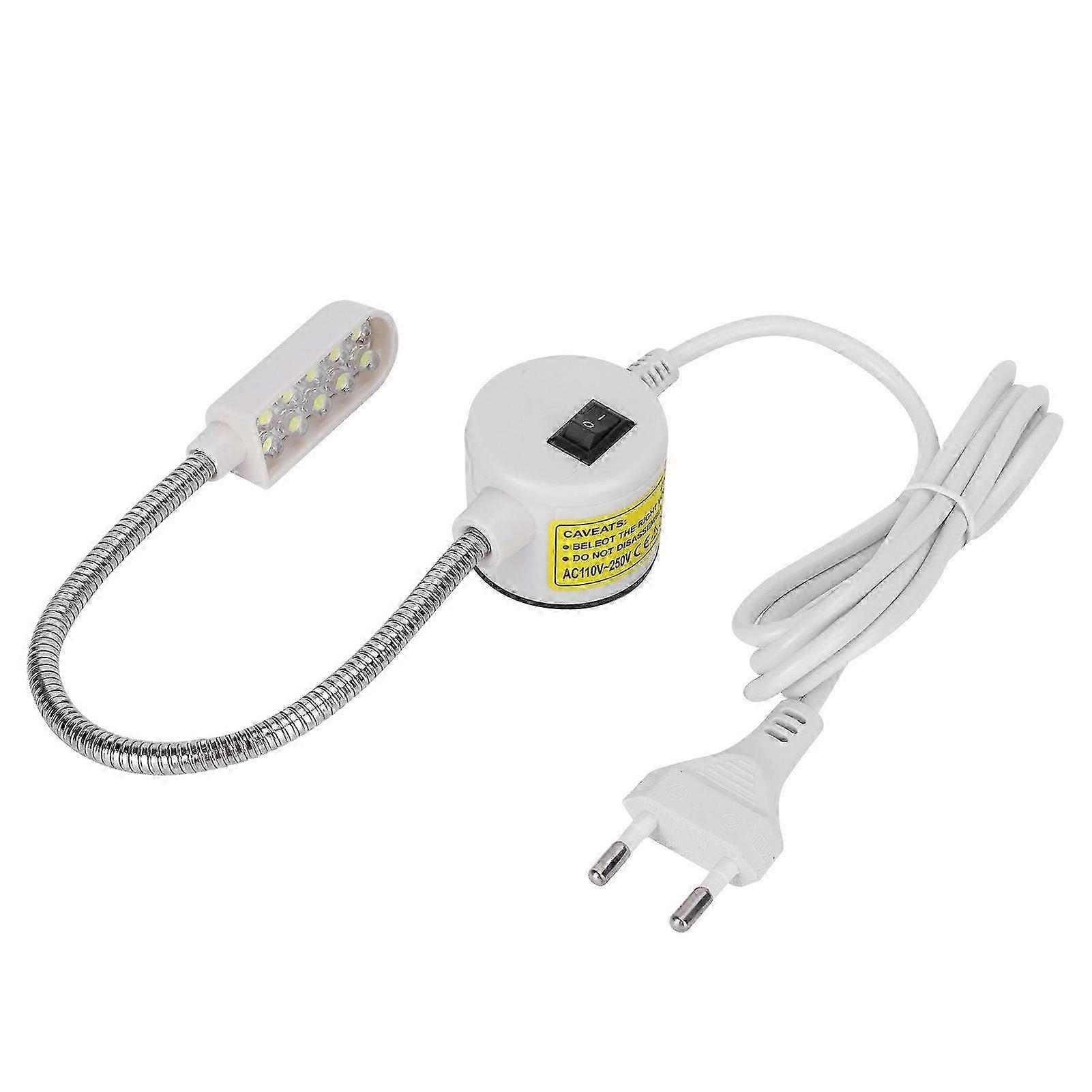 LED Sewing Machine Light with 10 Chips - Adjustable Arm Work Lamp with EU Plug 110-250V for Enhanced Crafting Visibility