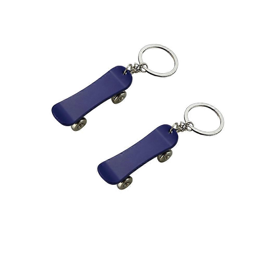 Skateboard Keychain Creative Key Holder for Hanging Keys 2Pcs Blue