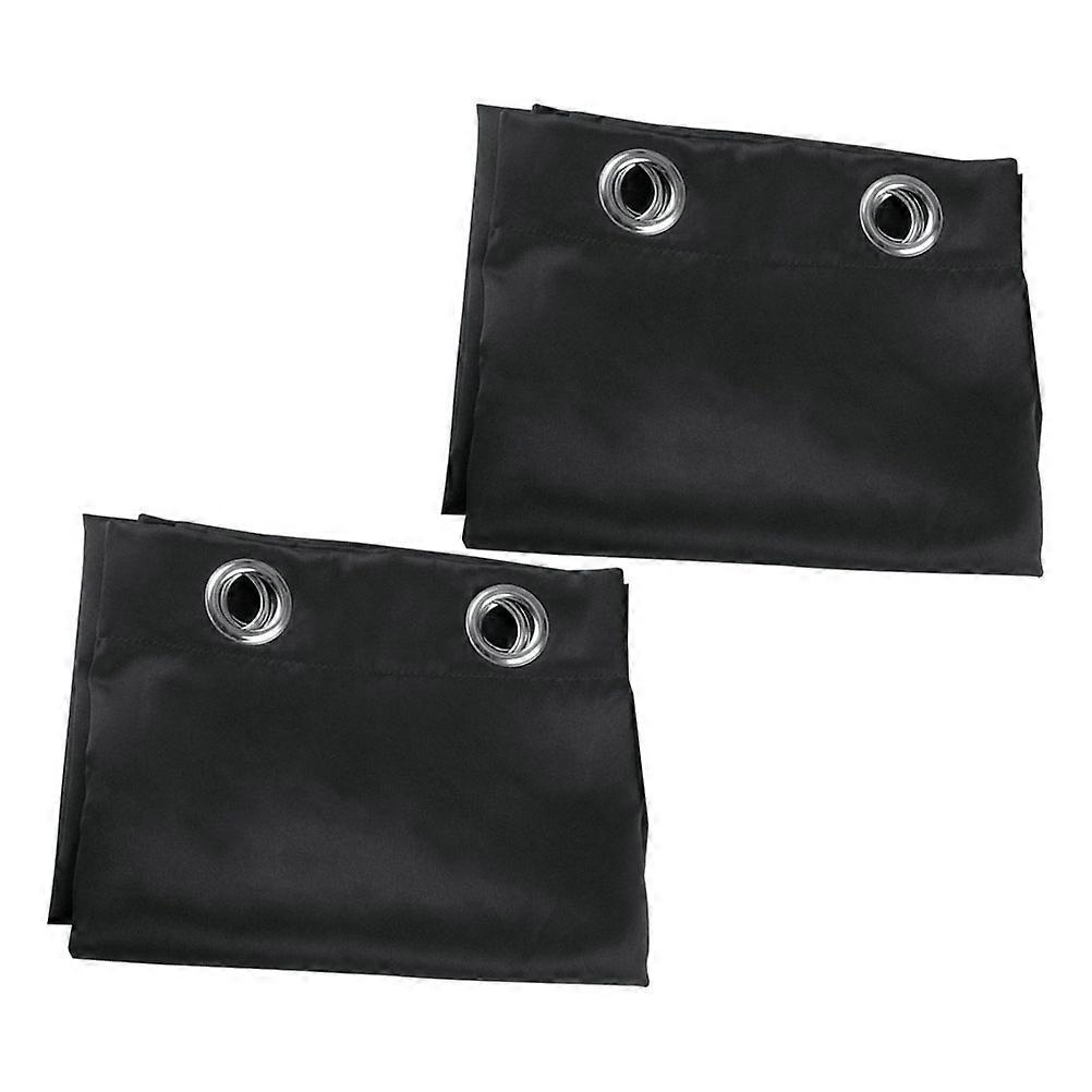 Window Curtains Set 2Set Privacy Protection Indoor Use Rectangular Simple Style 160x107cm Black