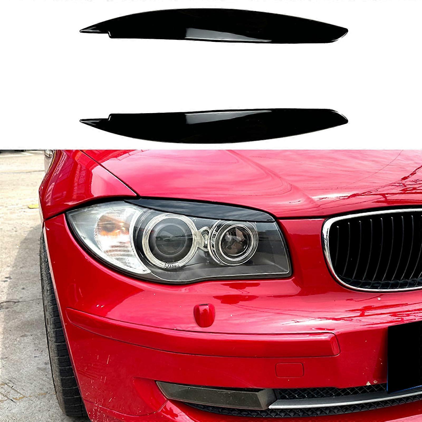 Headlight Eyebrow Trim for BMW E81 E82 E87 E88 2004-2011 Glossy Black Durable Accessory for Enhanced Style