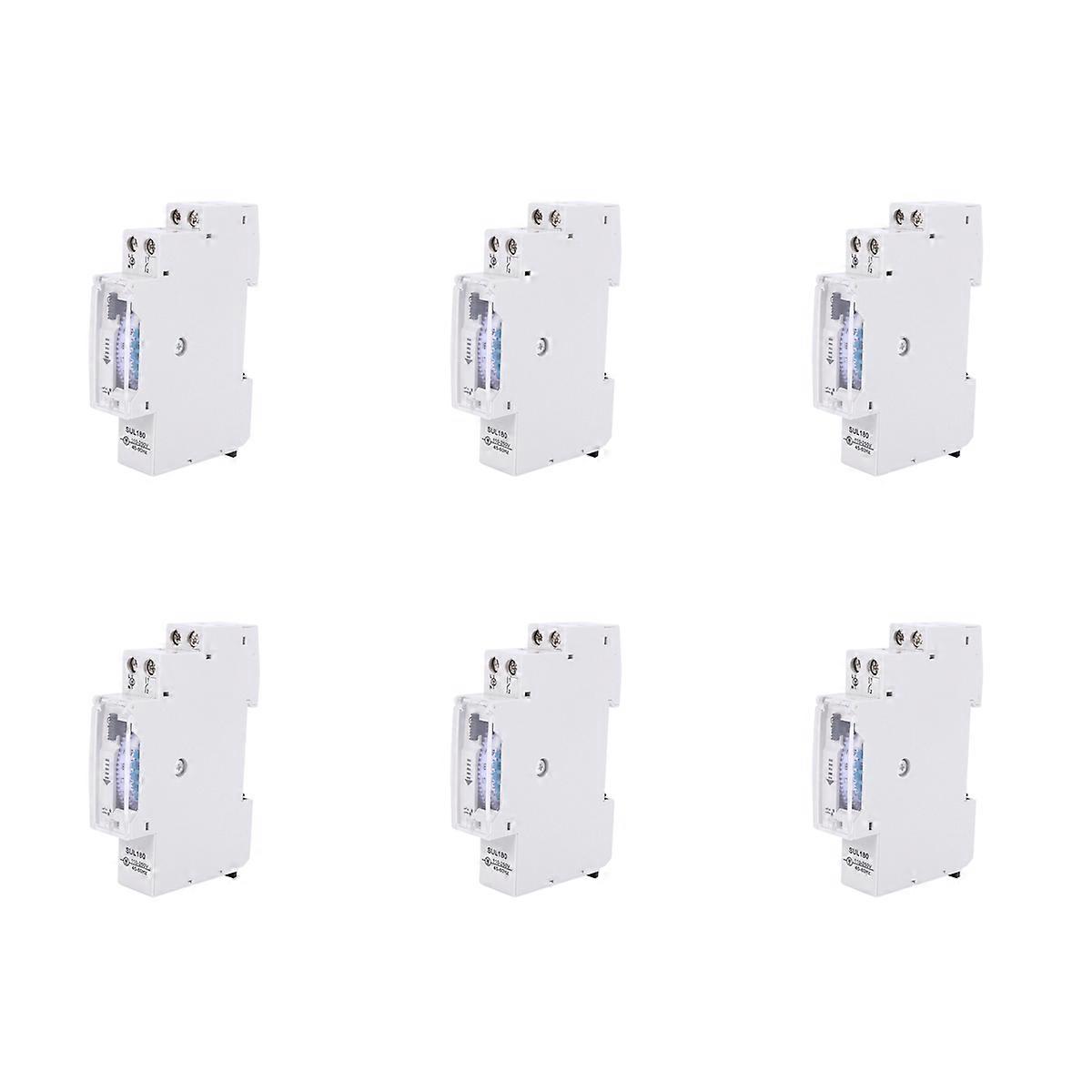 6X SUL180A 15 Minutes Mechanical Timer 24 Hours Programmable Din Rail Time Switch Relay Measurement