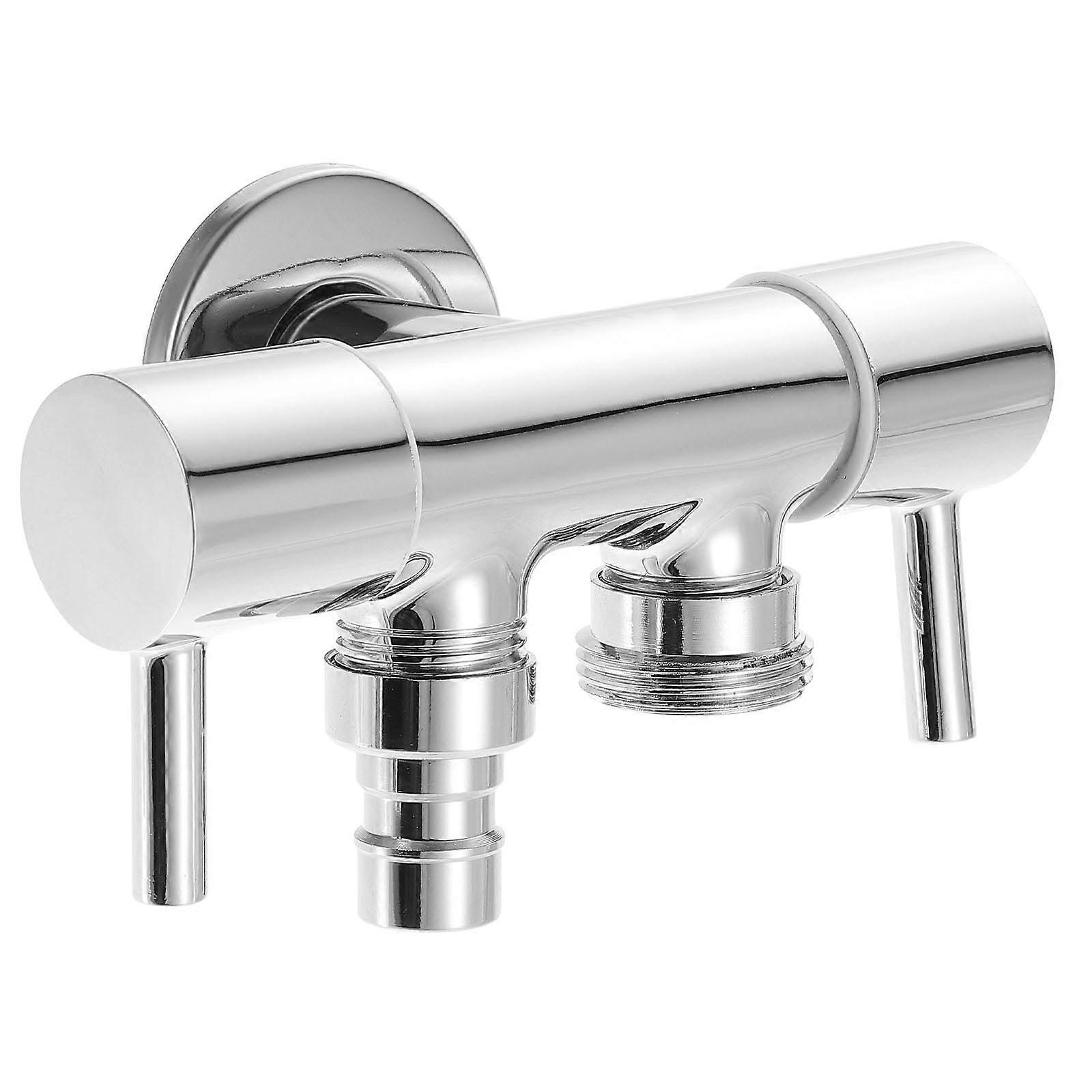Copper 3Way Shower Diverter Valve for Home Use White Double Control Design with Two Shutoff Valves