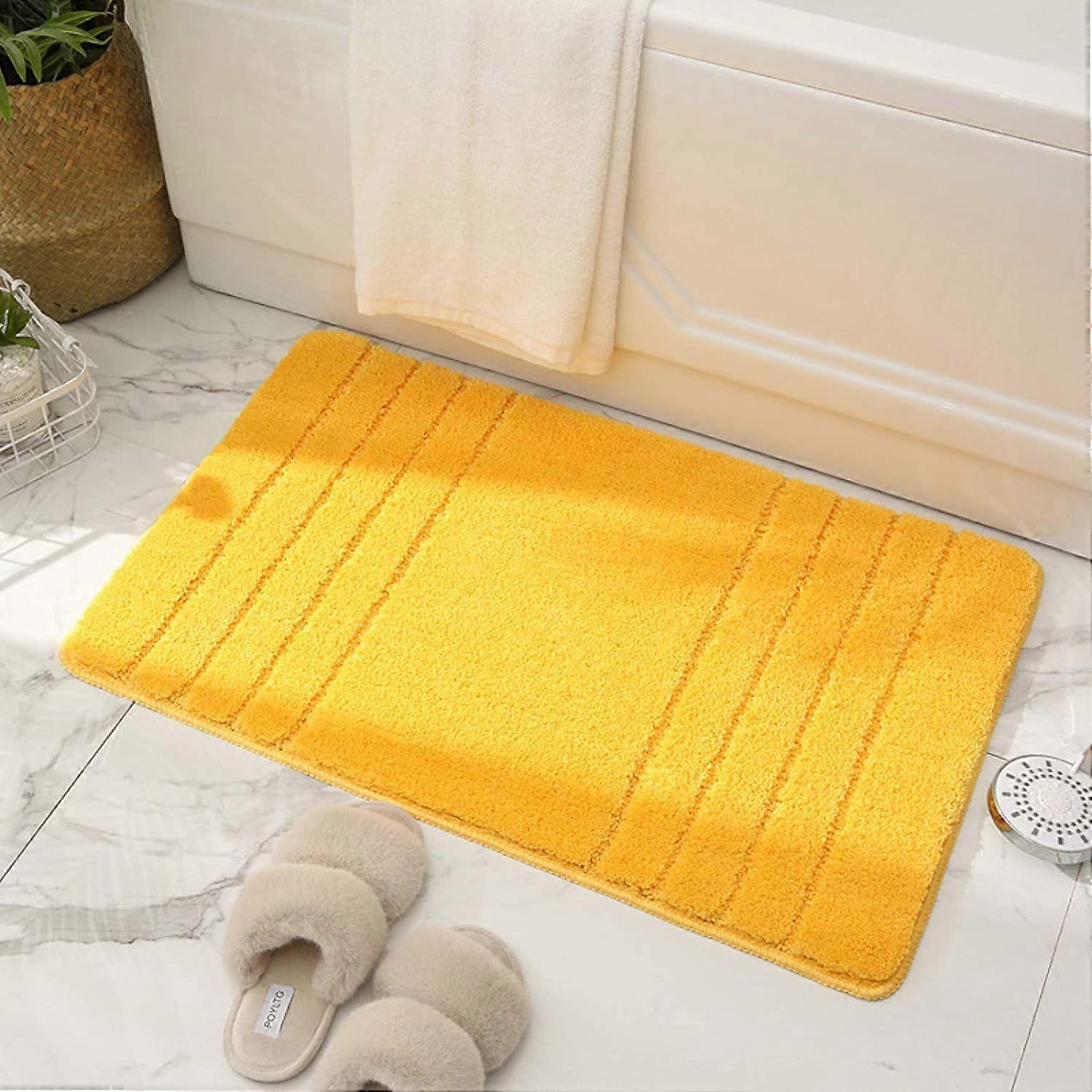 Bathroom Rug Mat Non-Slip, Grey Thickened Bath Mat Machine Washable, Absorbent Floor Carpet for Home Use