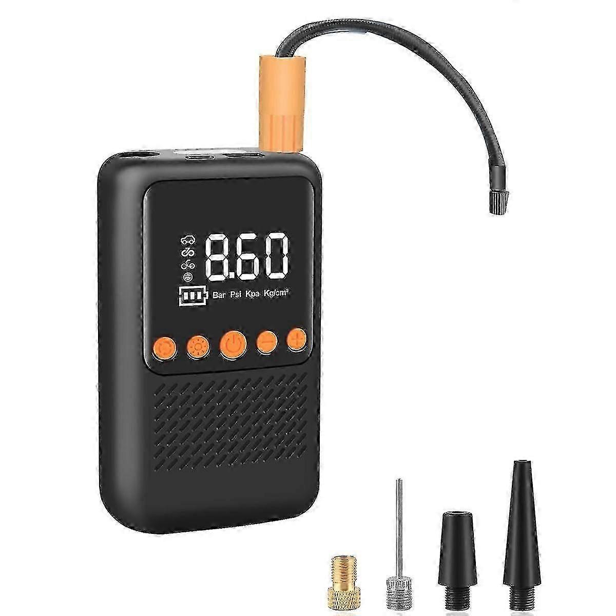 Electric Tire Inflator Portable Air Compressor - Cordless Air Pump Tires - Bicycle Pump With Air Pr