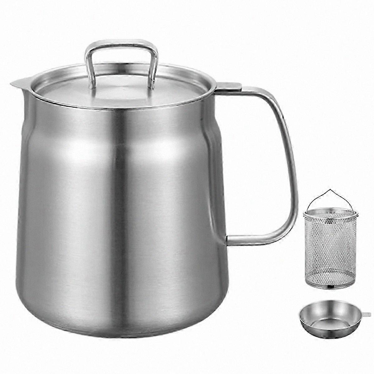 2L Stainless Steel Multi-Purpose Fryer Pot with Large Capacity and Oil Filter Function
