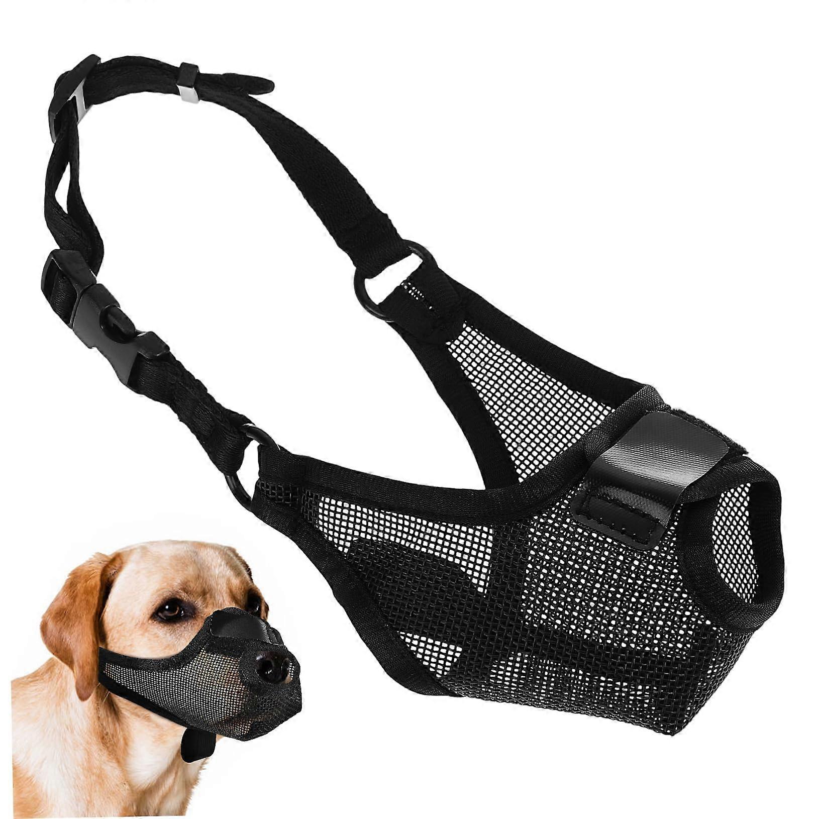 Mesh Dog Muzzle for Small to Large Dogs, Breathable Adjustable Strap, Comfortable Lightweight Nylon Material