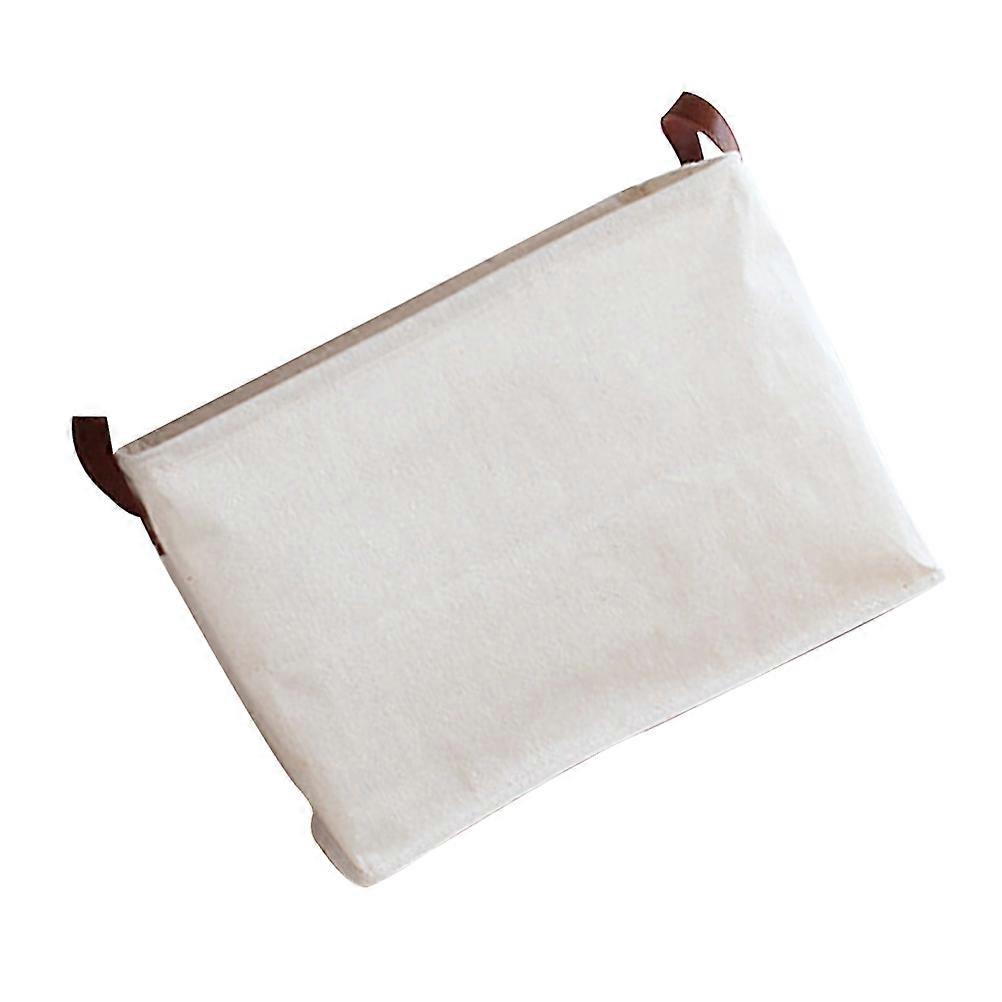 Fabric Storage Box Organizer for Home Use with Cotton Linen and PE Layer White Color Lightweight and 10.5x9x12 inches