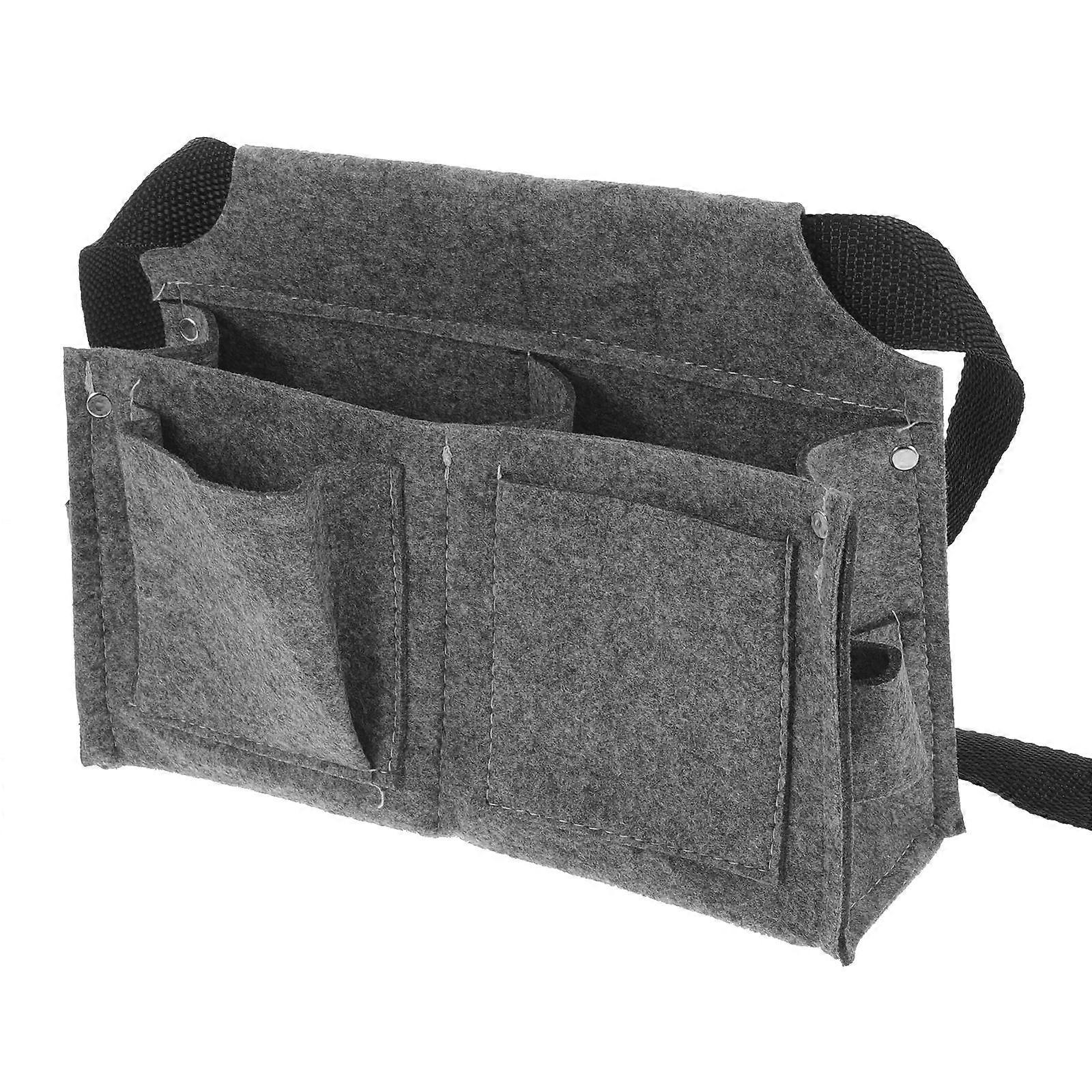Durable Carpenter Tool Bag Pouch For Construction Workers 26X19Cm Grey Contour-Fitted 1Pack