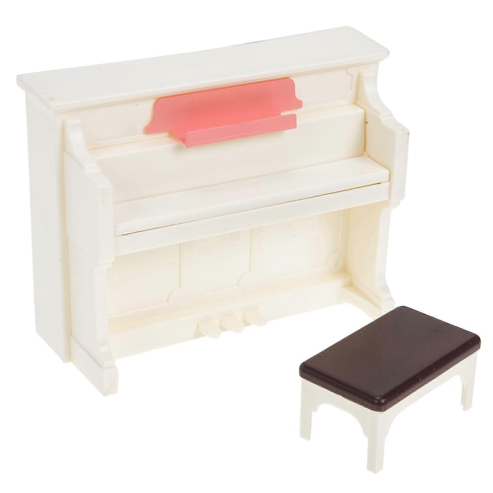 Mini White Piano Accessories for Decor with Smooth ABS Surface 2 Sets