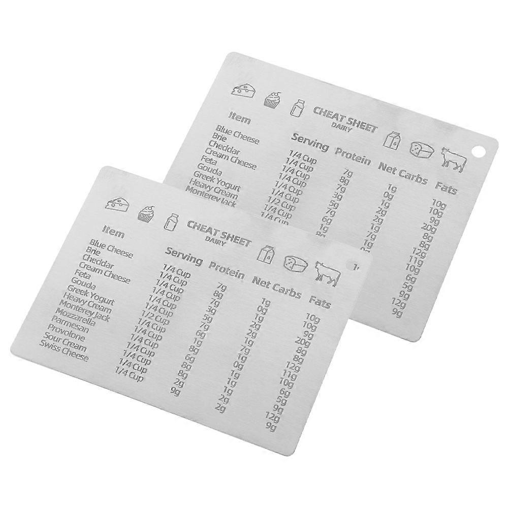 Magnetic Kitchen Conversion Chart Made of Stainless Steel for Home Use with Smooth Edge 2Pcs