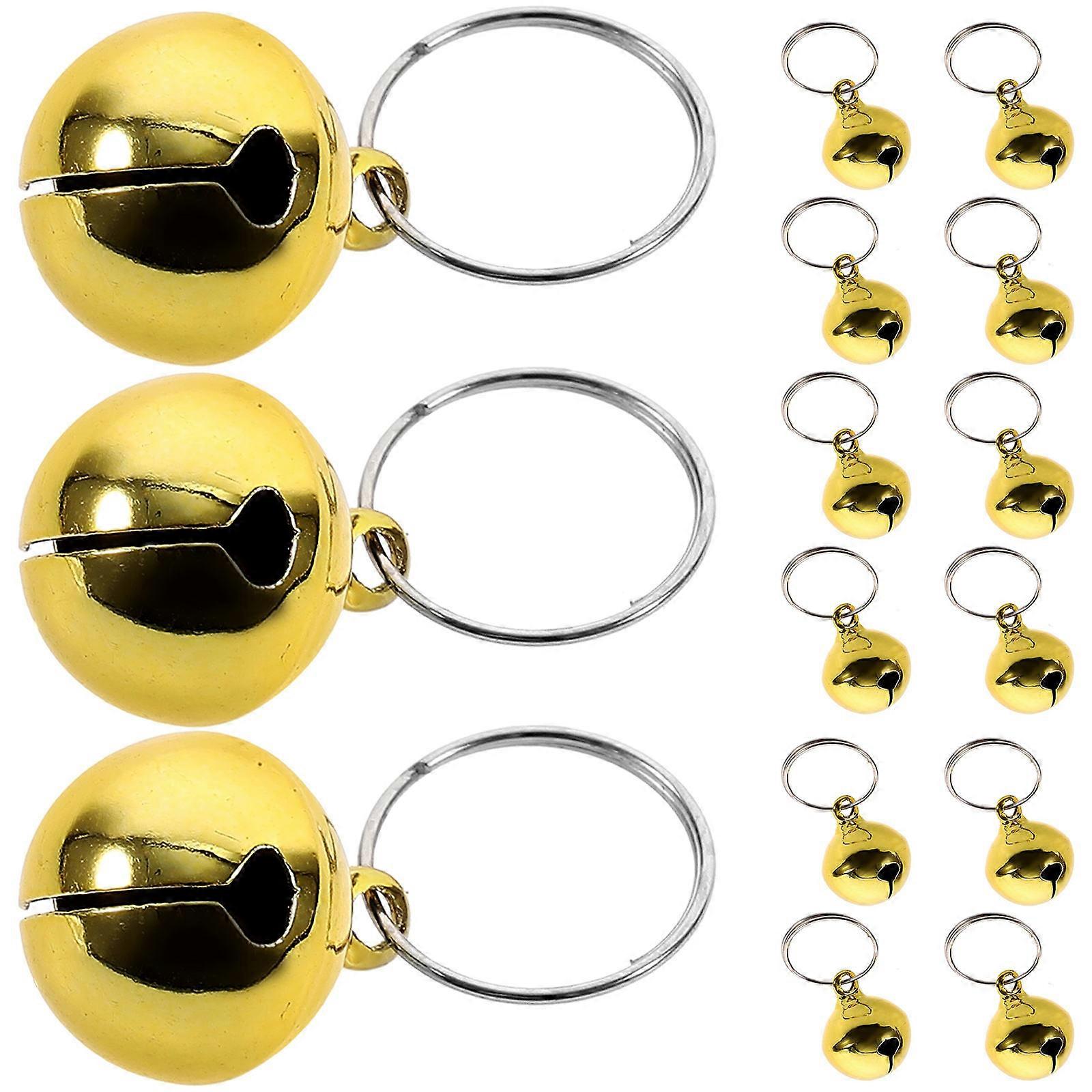 Golden Multi-Functional Christmas Tree Bells 24Pcs For Pet Identification And DIY Crafts Decorations Micro Size