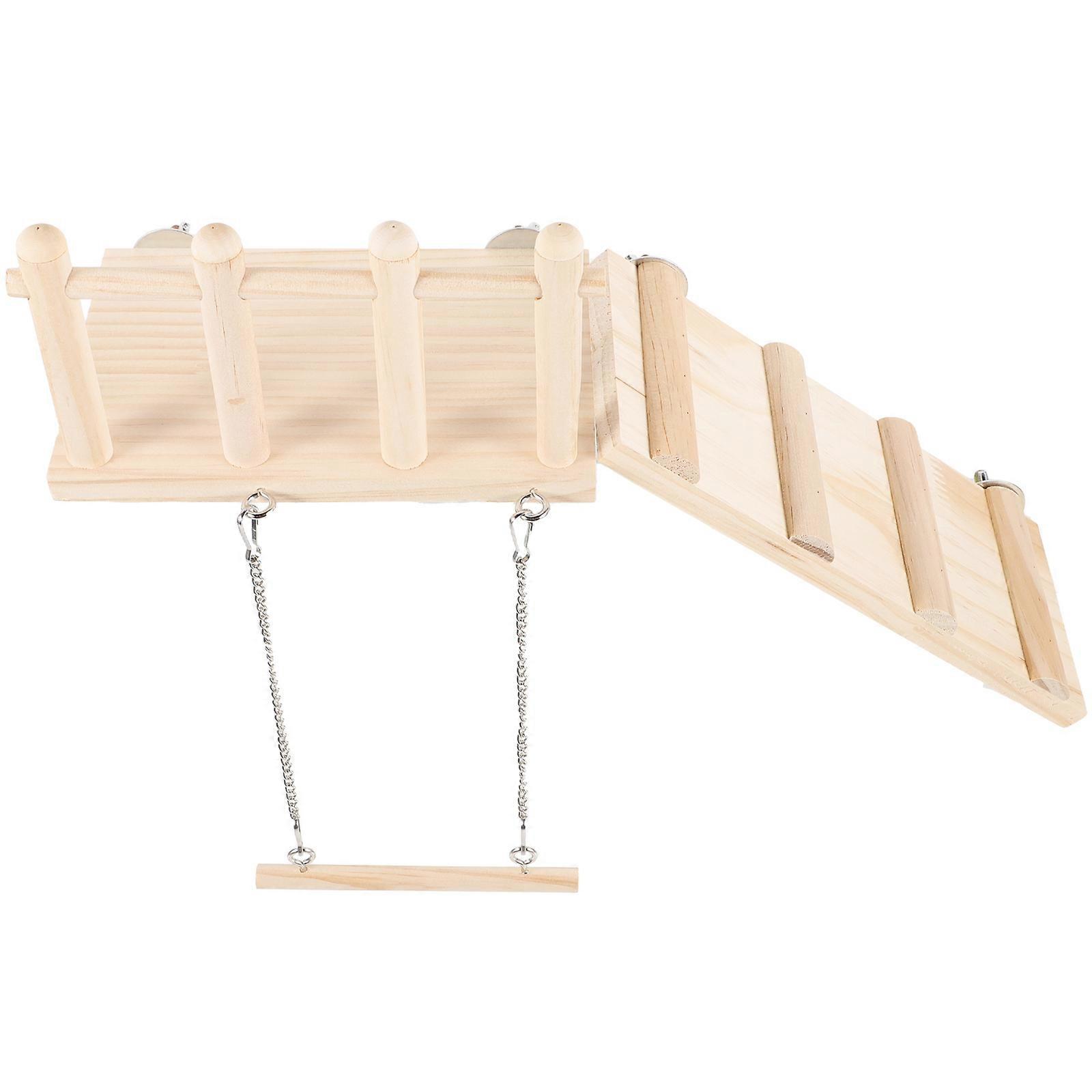 Parrot Stands With Climbing Ladder Natural Look For Bird Owners Suitable For Relaxing And Training 1Pcs