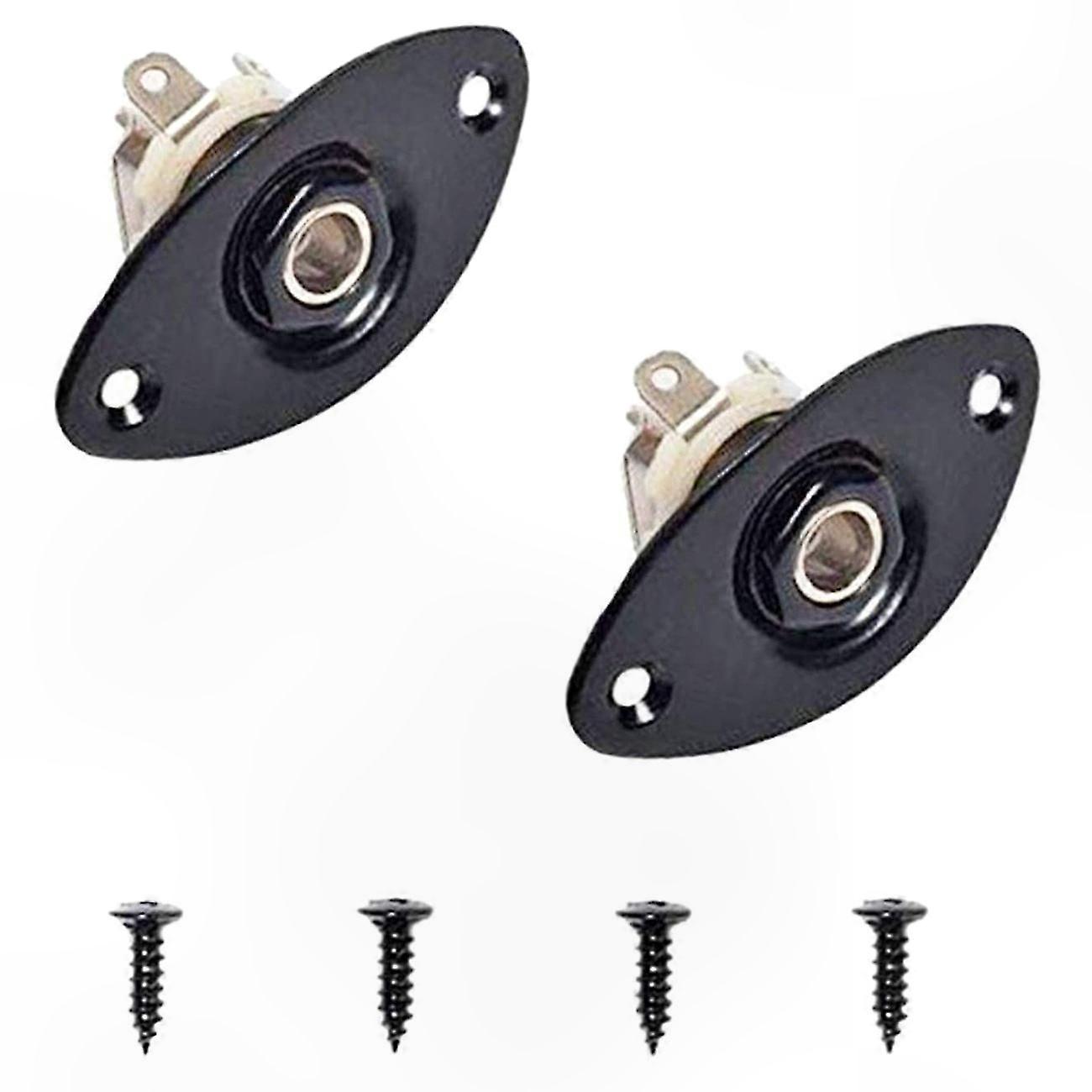 2-Pack Oval Electric Guitar Output Jack Plate with 1/4 Inch Socket