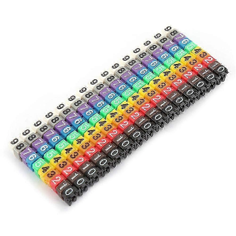 Colorful Digital Number Tube Wire Labeling Stickers - 150 Pcs Cable Marker for 1.5mm2 Wiring Management
