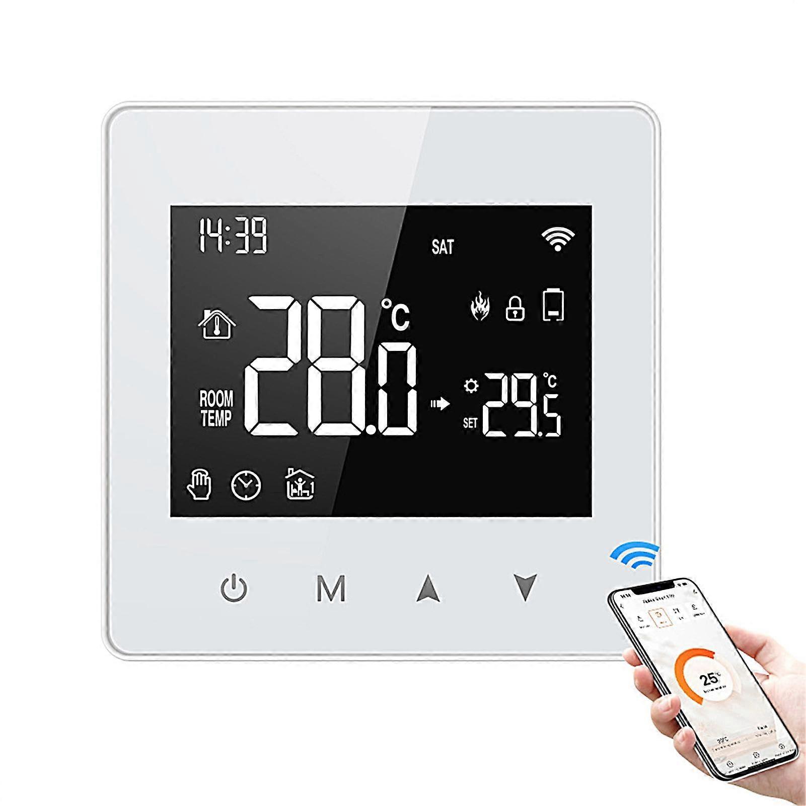 Intelligent Thermostat – Programmable WiFi Home Thermostat with Battery, Energy-Saving Controller, AC and Heating Compatibility