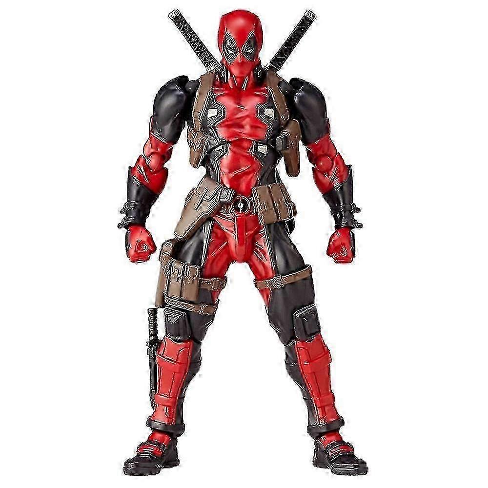 High-quality Yamaguchi-style red Deadpool figurine, boxed figurine model