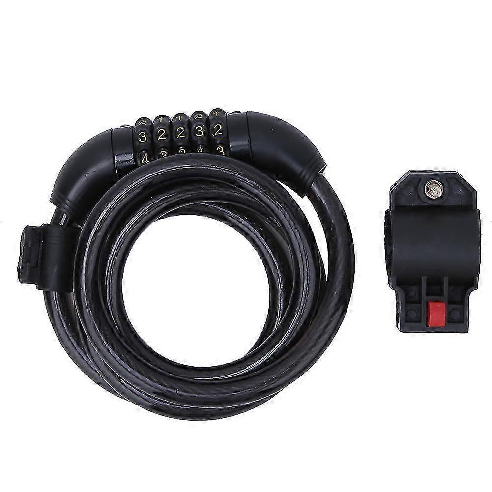 Aluminum Alloy 5-Digit Bicycle Code Combination Anti-Theft Spiral Cable Lock
