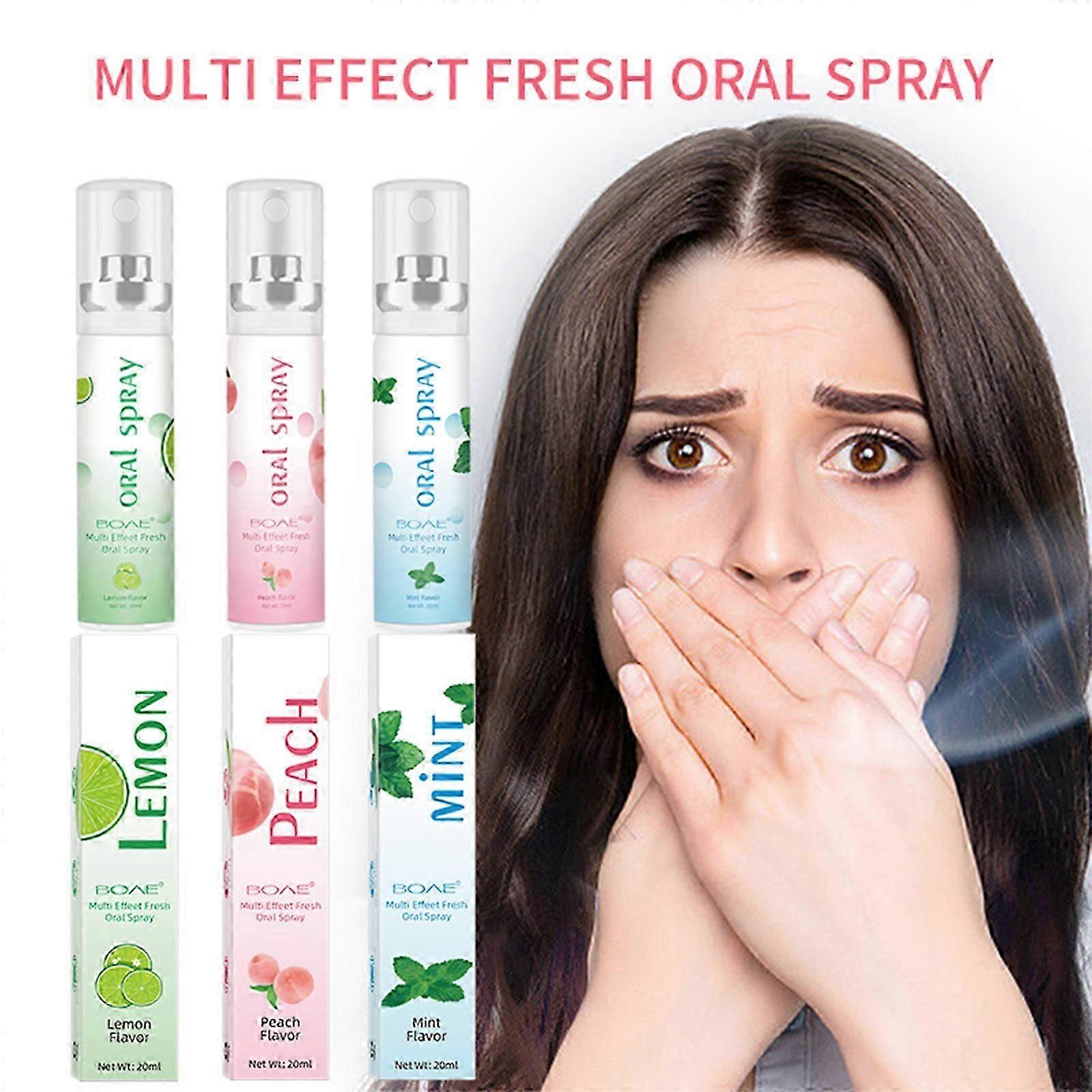 Mouth Refreshing Spray, Mouth Spray Against Bad breath, Dry mouth, Fresh breath, Fight bad breath, Probate Against Bad breath Lemon Flavour, Peach Fla