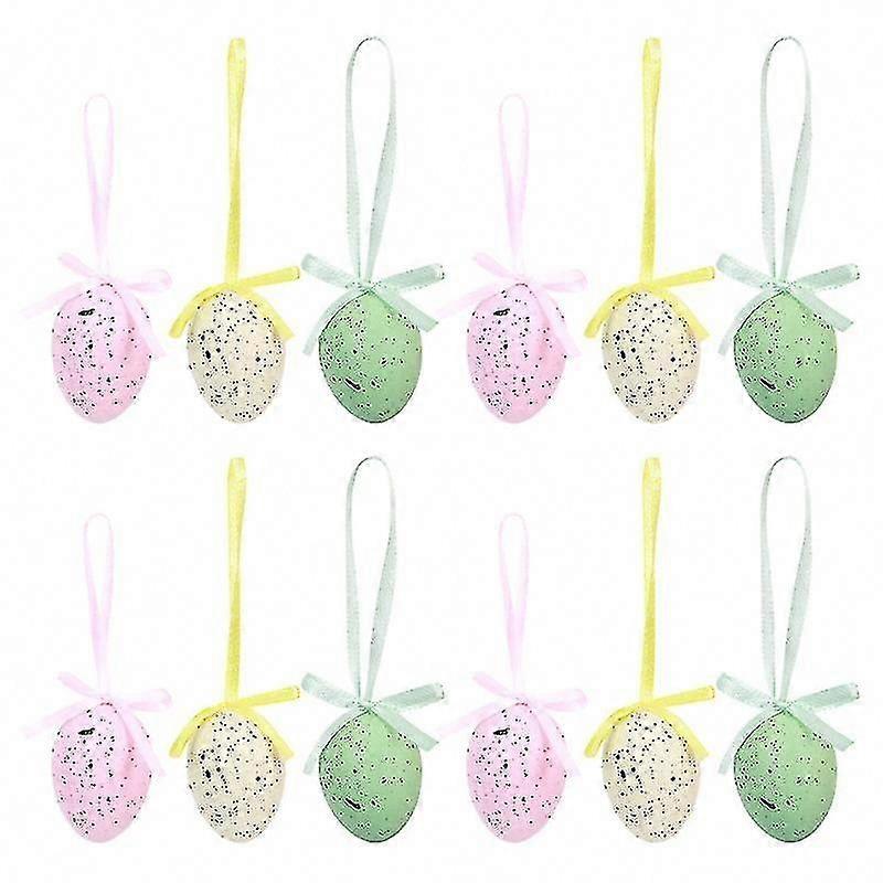 24pcs Easter Egg Pendants for DIY Crafts and Decorations