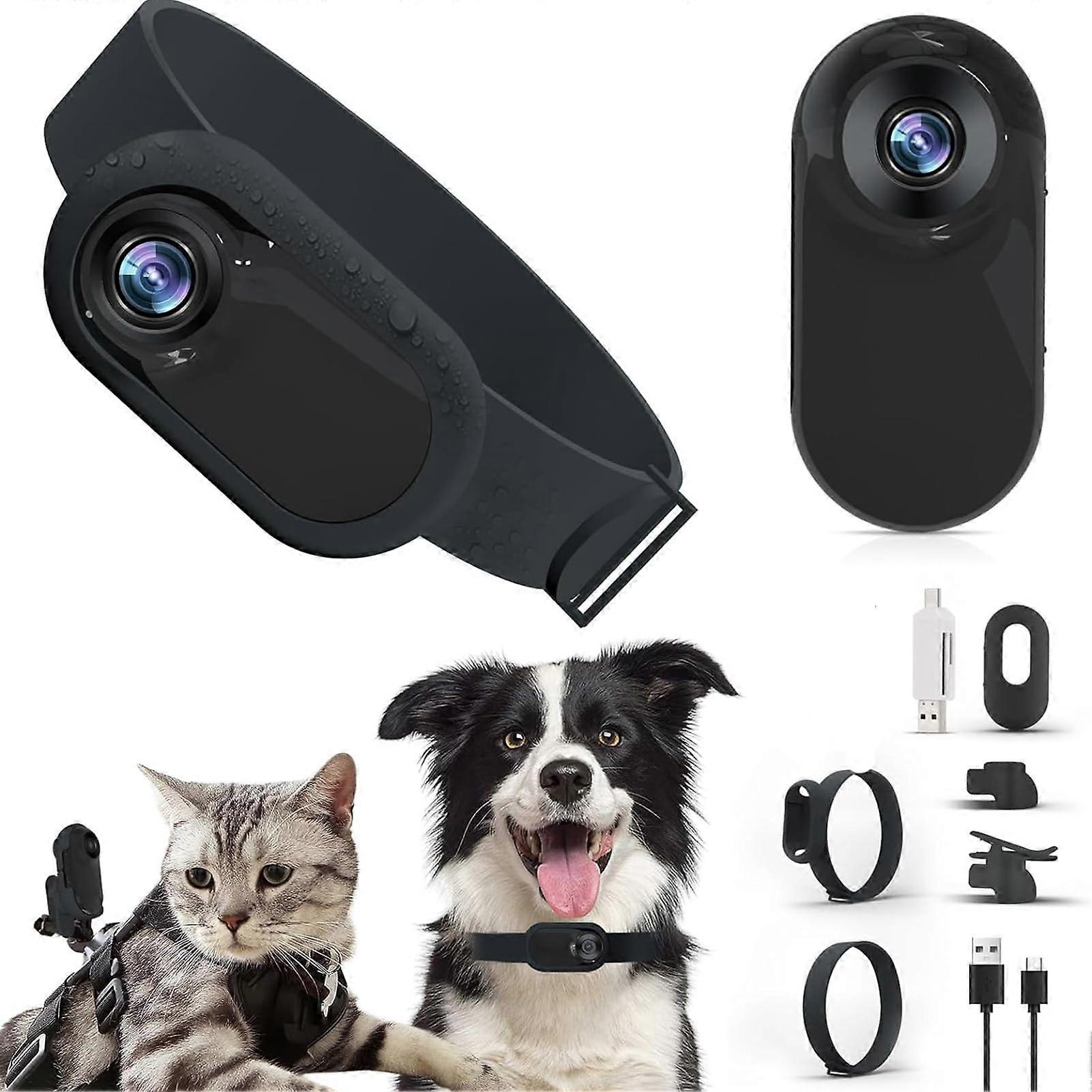 Cat Collar Camera, HD 1080P Dog Tracker, Action Camera, 170° Wide Angle, 0.96 Inch LCD