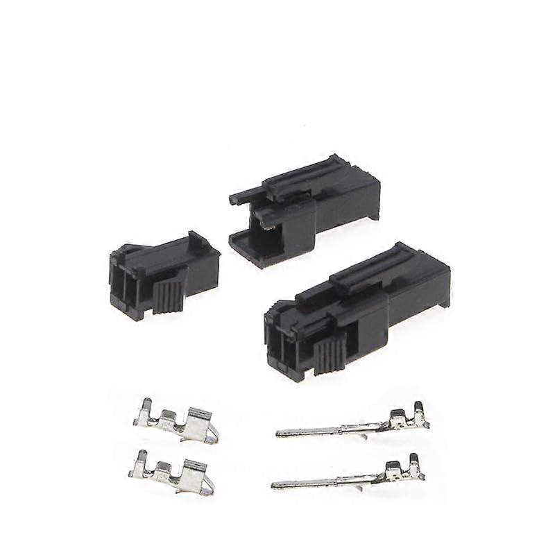 SM 2.54mm 2 Pin Female Male Splice Terminals Connector AWG 28-22 JST Adapter Blocks Gold Plated 10 Set Lot