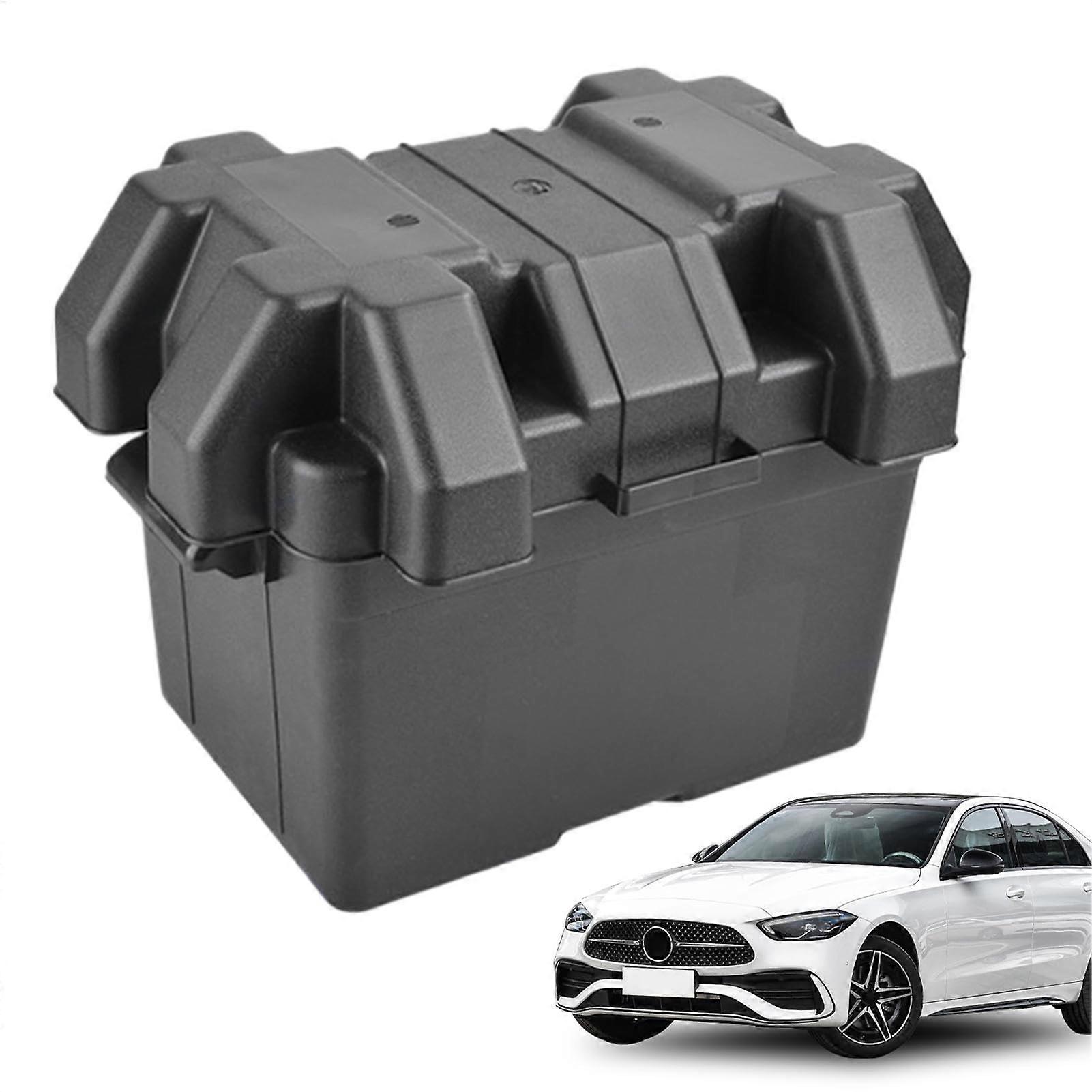 Waterproof Battery Box for Marine and RV, Large Portable Battery Storage Case with Ventilation, Durable Automotive Tray