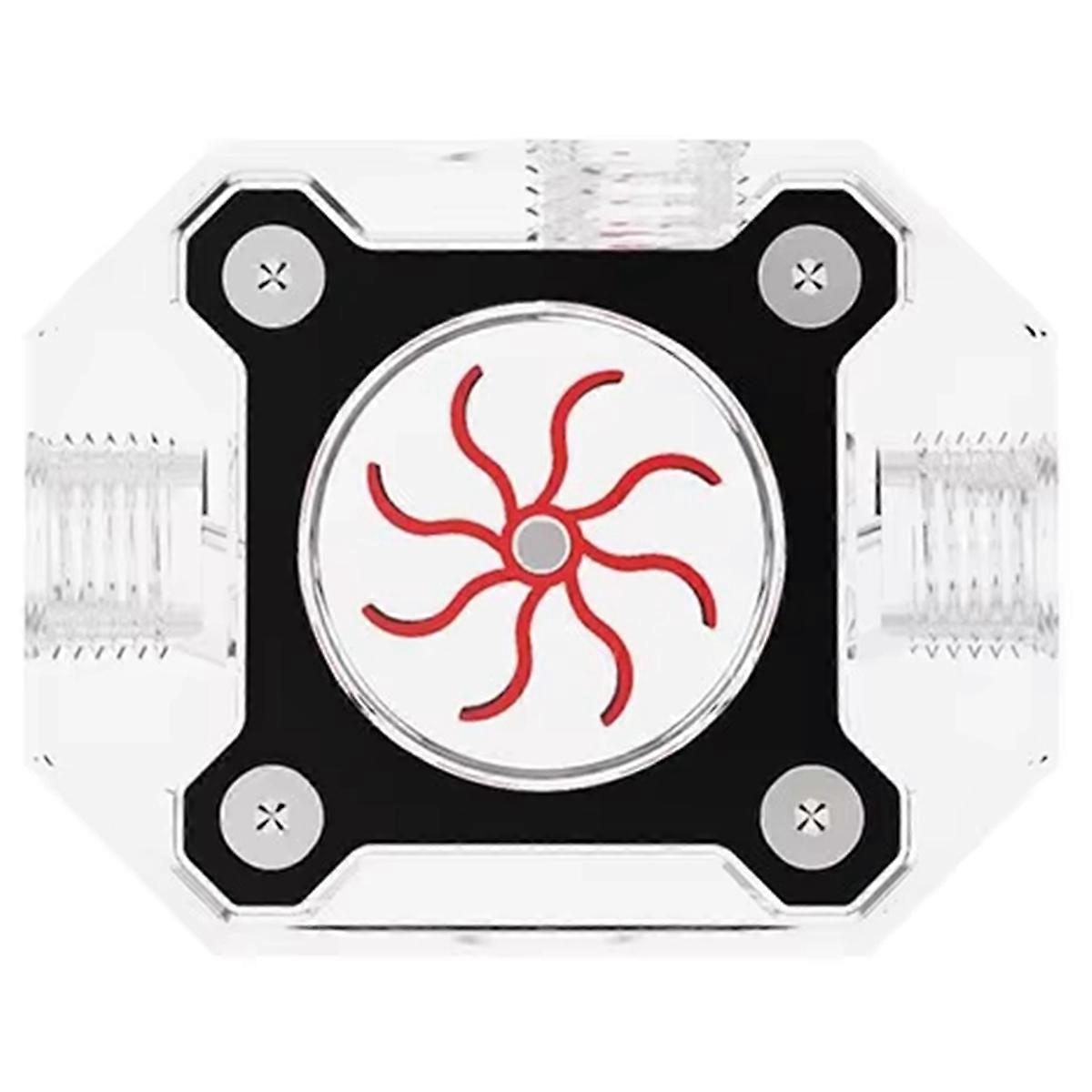 PC Water Cooling Flowmeter + Impeller Aluminum Metal Armor,Red
