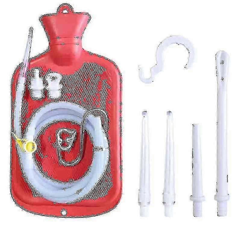 2 L Enema Bag Home Enema Kit with 3 Enema Tips,60 inch Long Silicon...