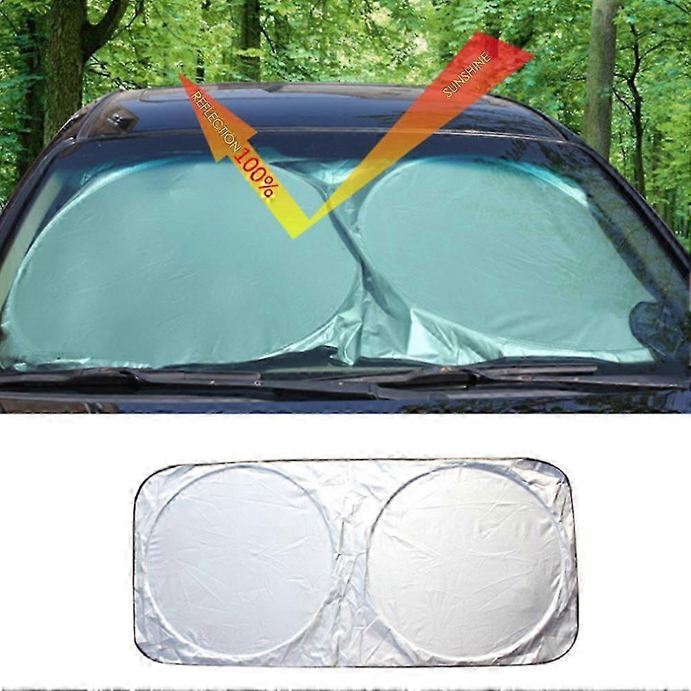 Car Front Window Visor Windshield Silver Foil UV 150x70cm Sunshade ...