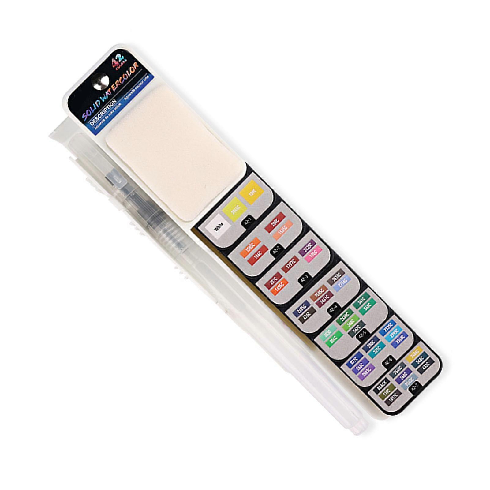 42-Color Solid Watercolor Paint Set Foldable with Brushes for Artists