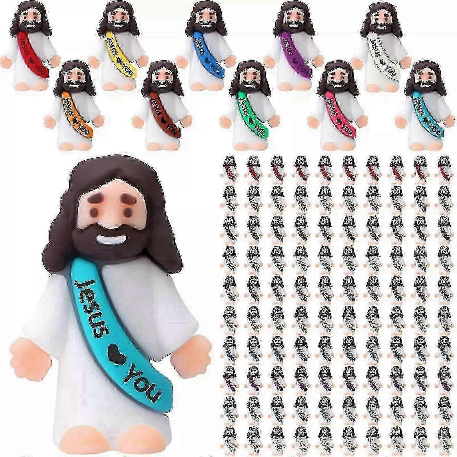 25/100 Pcs Mini Jésus Figures Jésus Aime Vous Jésus Jouets Little Jes-Good
