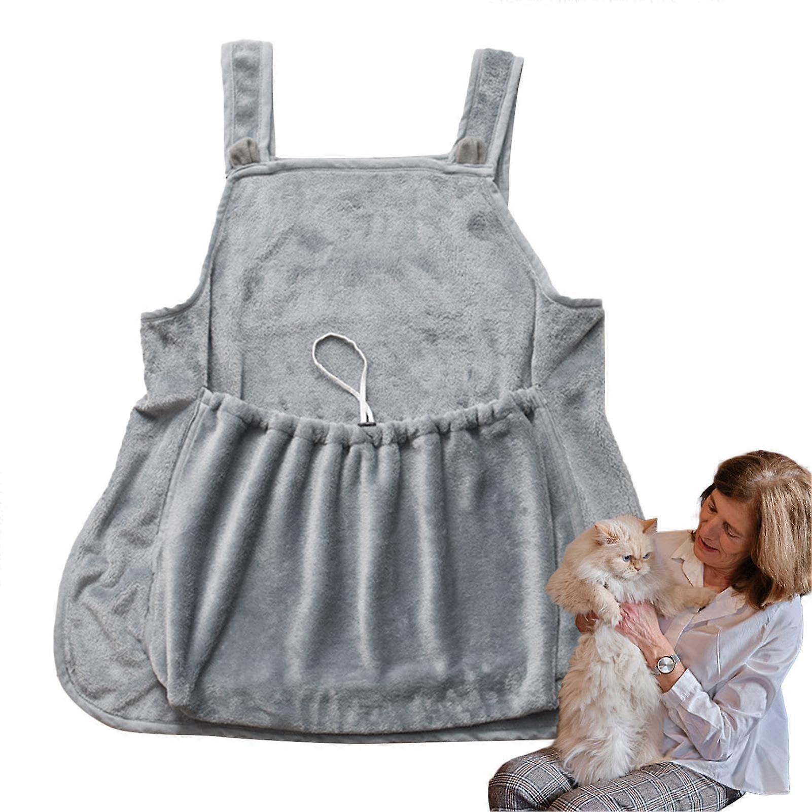 Cat Carrier Apron Pouch | Adjustable Anti-Scratch Sling Carrier for Small Dogs and Cats, Breathable Soft Sleeping Bag