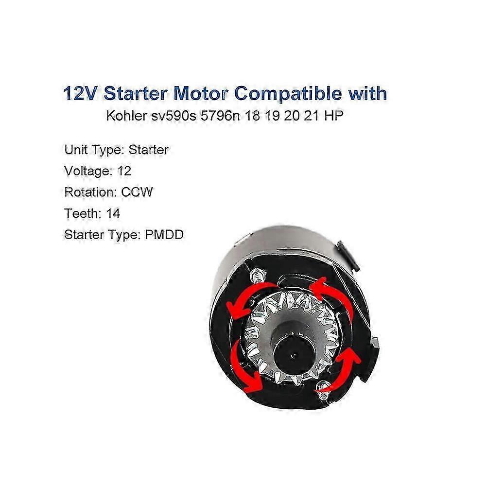 Starting motor for Kohler 20-098-01 14 teeth mower | Fruugo AU
