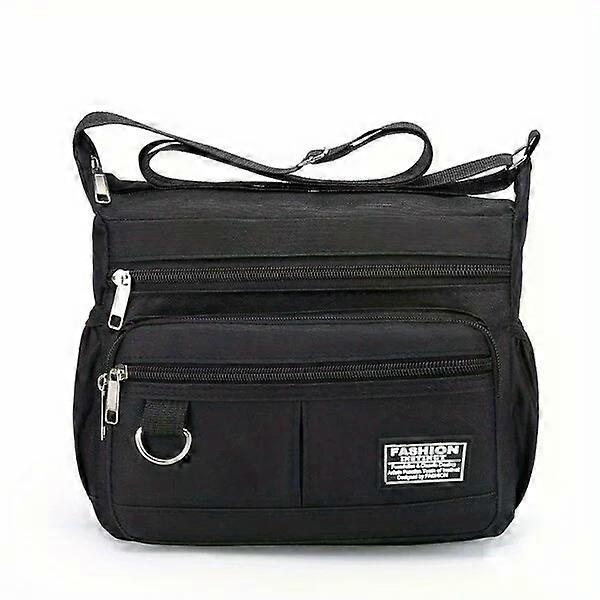 Men's multi-layer nylon backpack with single-shoulder design and multiple compartments for easy storage