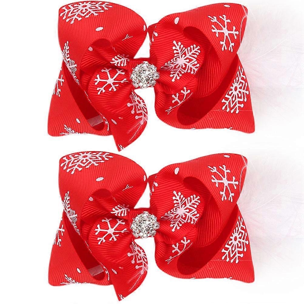 Headband Red Bow Shape Hair Decoration Tool 2Pcs Per Set
