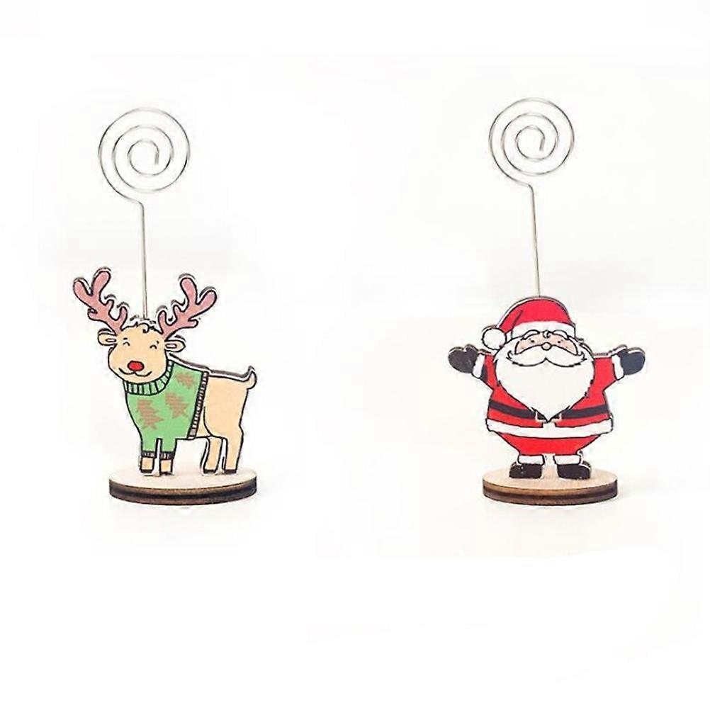 Elk Patterned Memo Clips 12Pcs For Home Office Use With Christmas Design Flat Base Ideal For Decorating Your Workspace Or Home