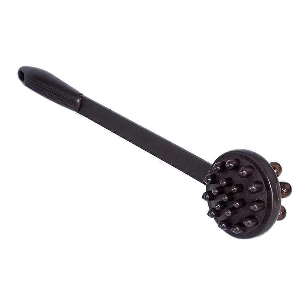 Brown Double Side Massage Hammer for Back and Muscle Relief Portable Synthetic Resin 6.3 Inches
