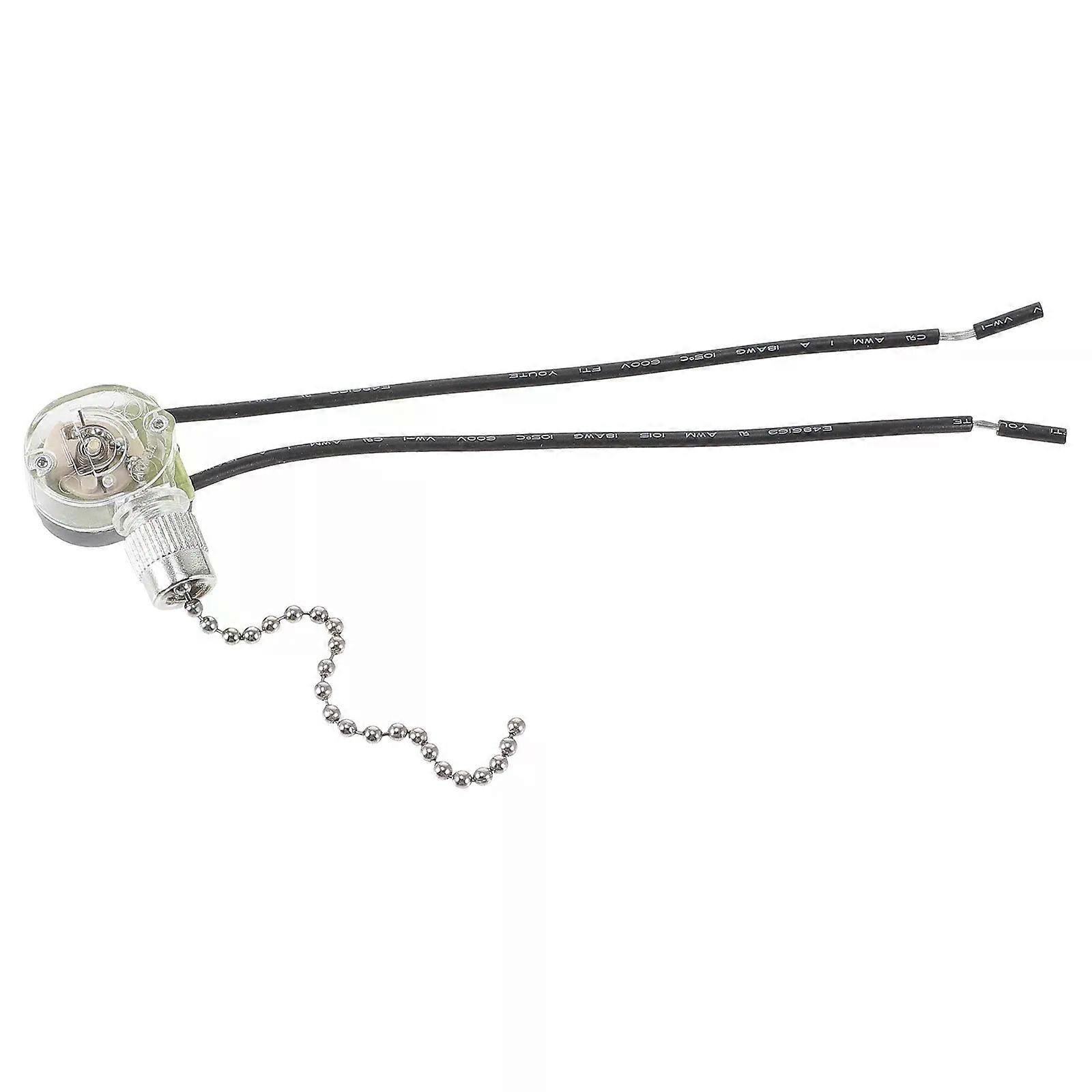 2 Pcs Pull Chain Switch Durable Material Ceiling Fan Electrical Equipment Supplies Fan Pull Chain For Two Position Transparent