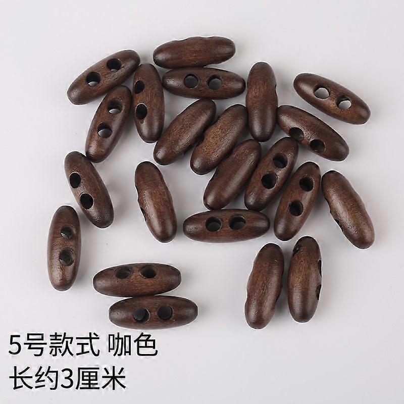 50pcs Wood Toggle Buttons: 3cm Oval Wood Sewing Toggle Buttons With 2 Holes - Diy Projects Needlework Supplies For Coats Cardigans