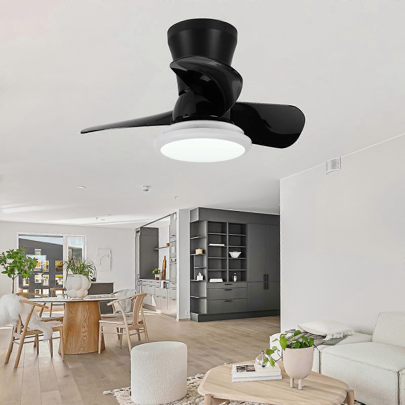 Ceiling Fan Light With Remote Control 6-Speed DC Motor Dimmable LED All-Season Reversible 3-Blade for Kids Room