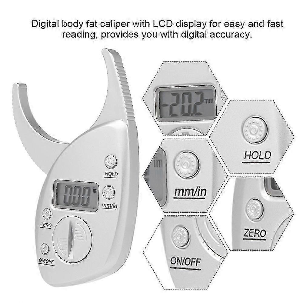 Electronic Fat Meter With Lcd Display Silver Without Battery